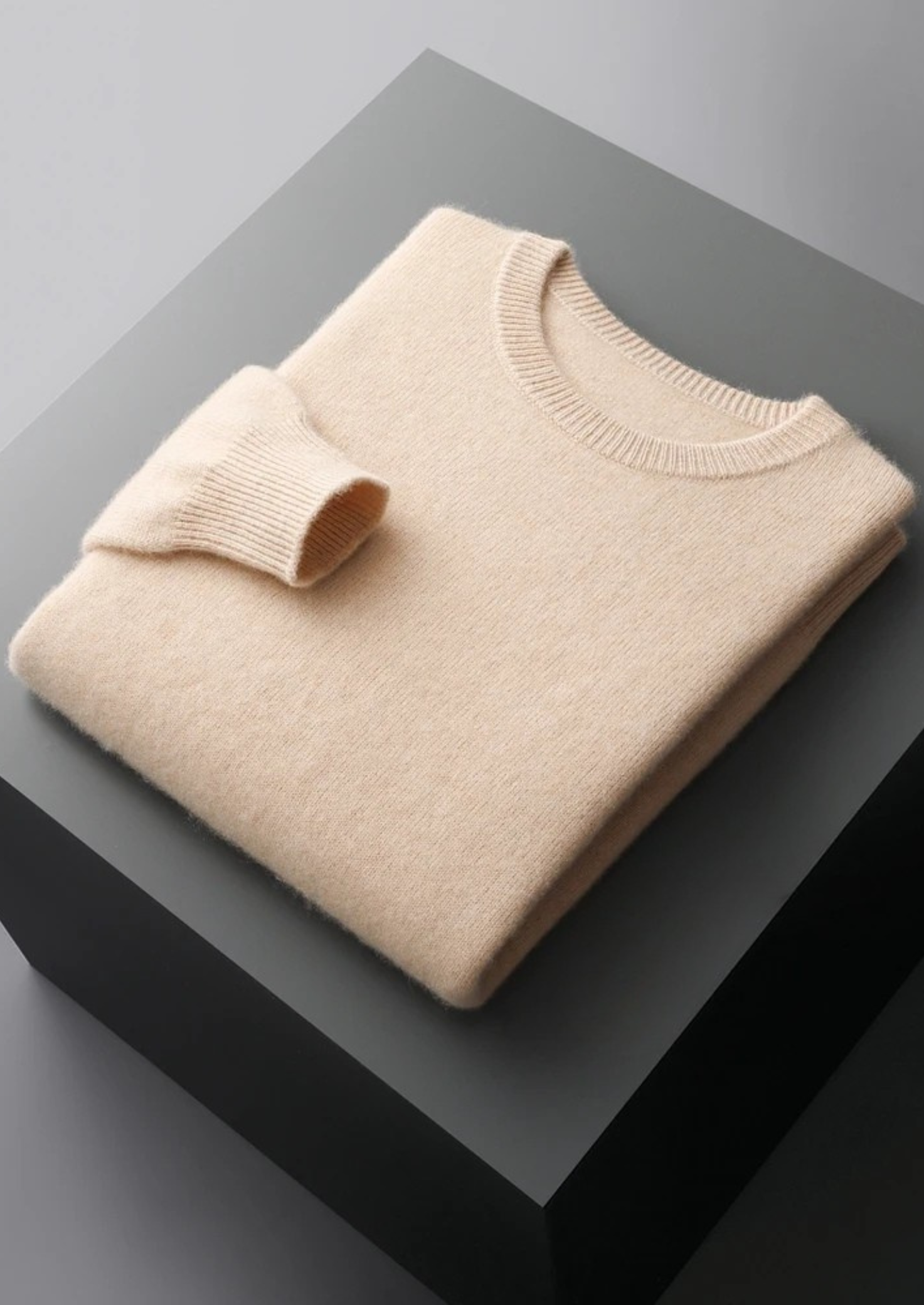Men’s Crewneck Knit Sweater with Ribbed Trim