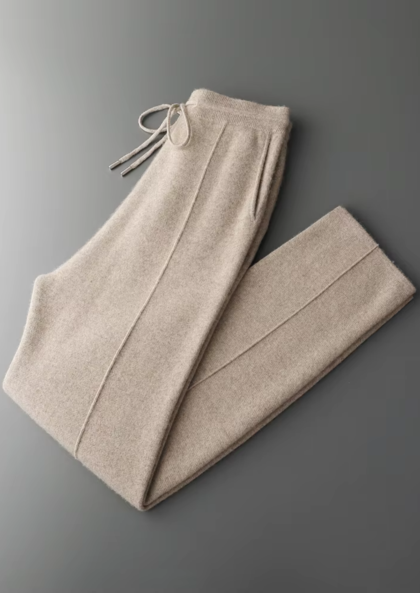 Men’s Drawstring Knit Pants with Front Seams