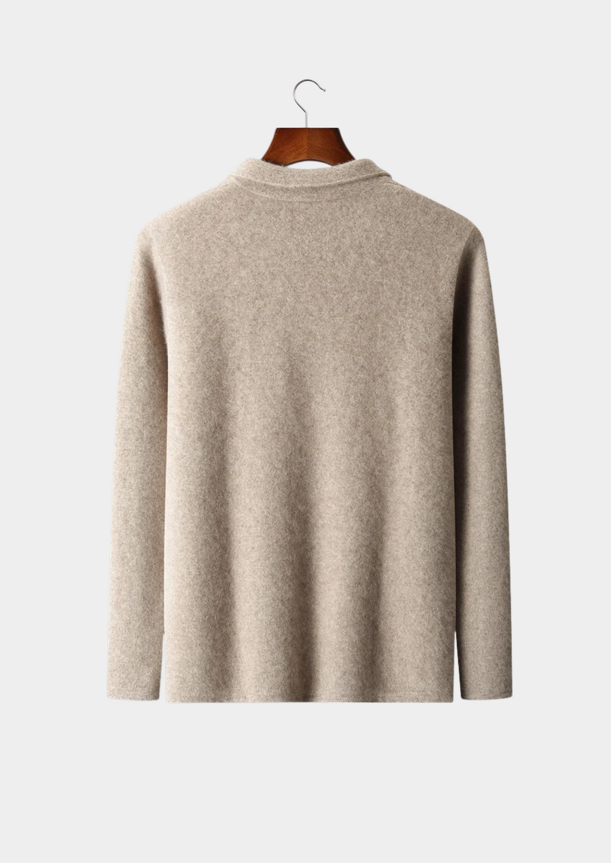 Men’s Cashmere Full-Zip Cardigan with Collar and Patch Pockets