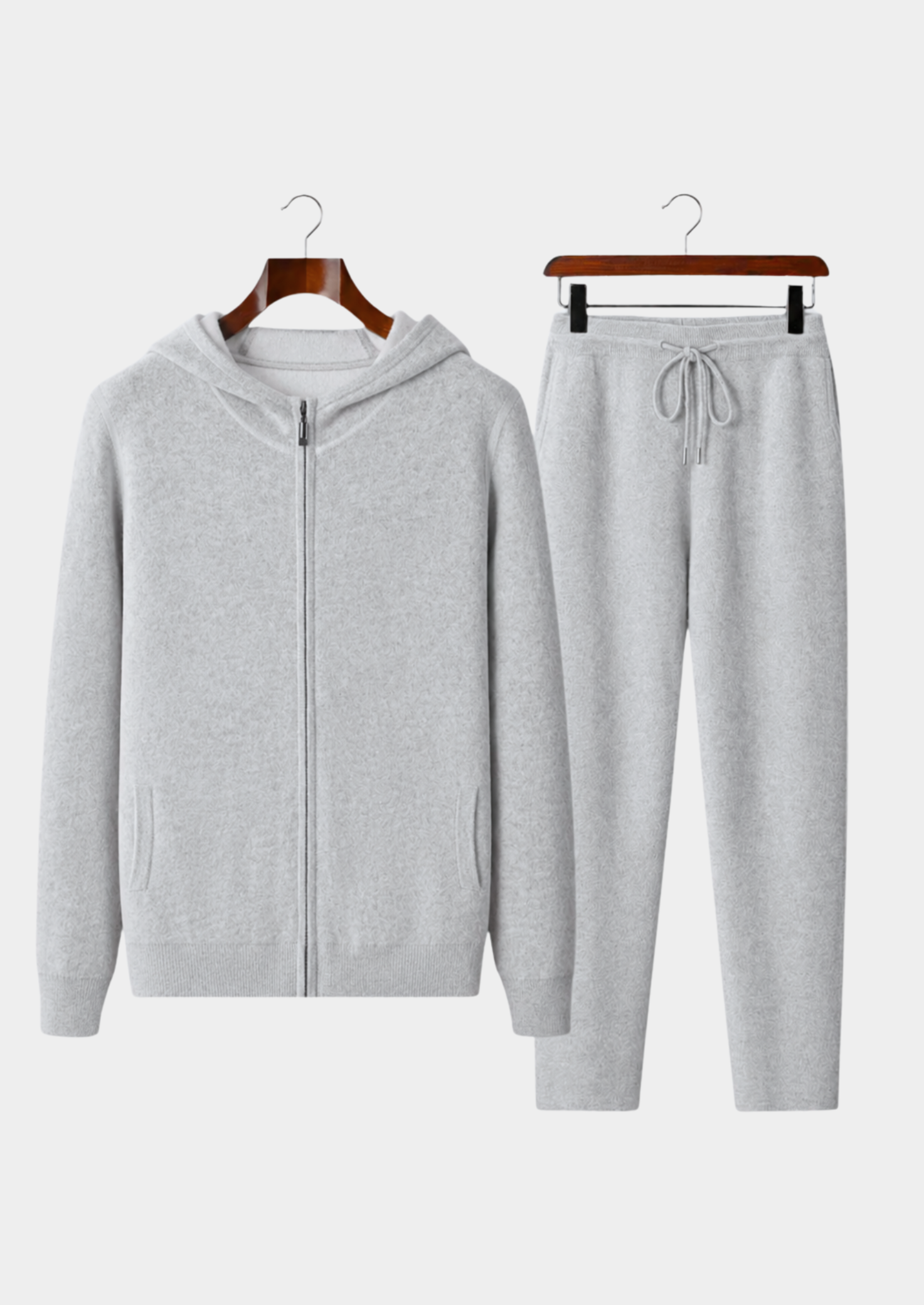 Men’s Full-Zip Hoodie Set with Contrast Trim
