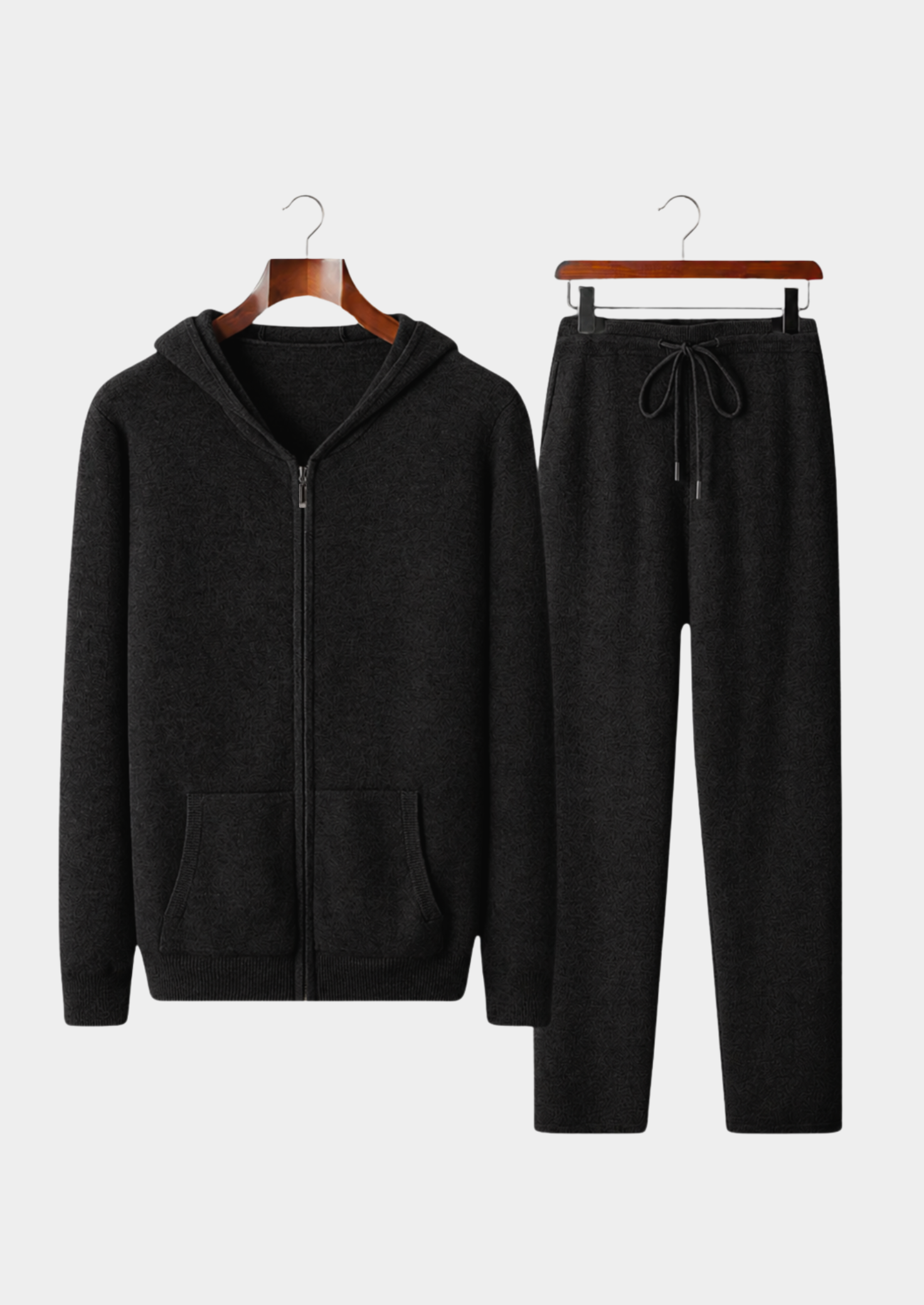 Men’s Full-Zip Hoodie Set with Drawstring Pants
