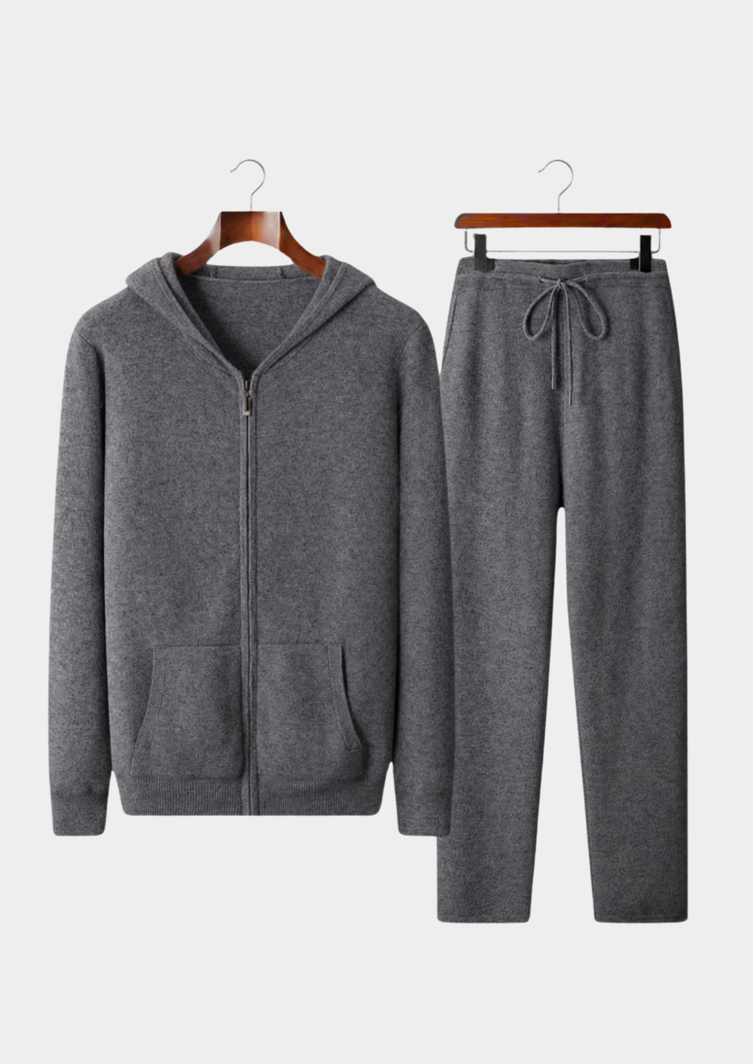 Men’s Full-Zip Hoodie Set with Drawstring Pants