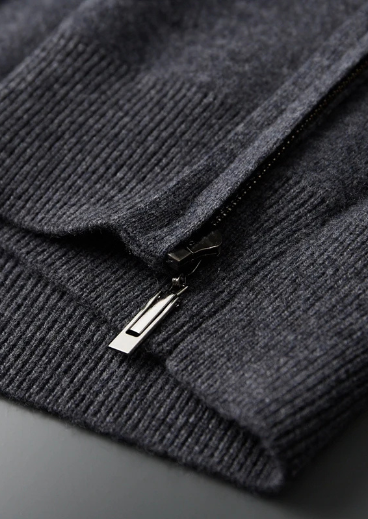 Men’s Full-Zip Knit Hoodie with Plain Finish