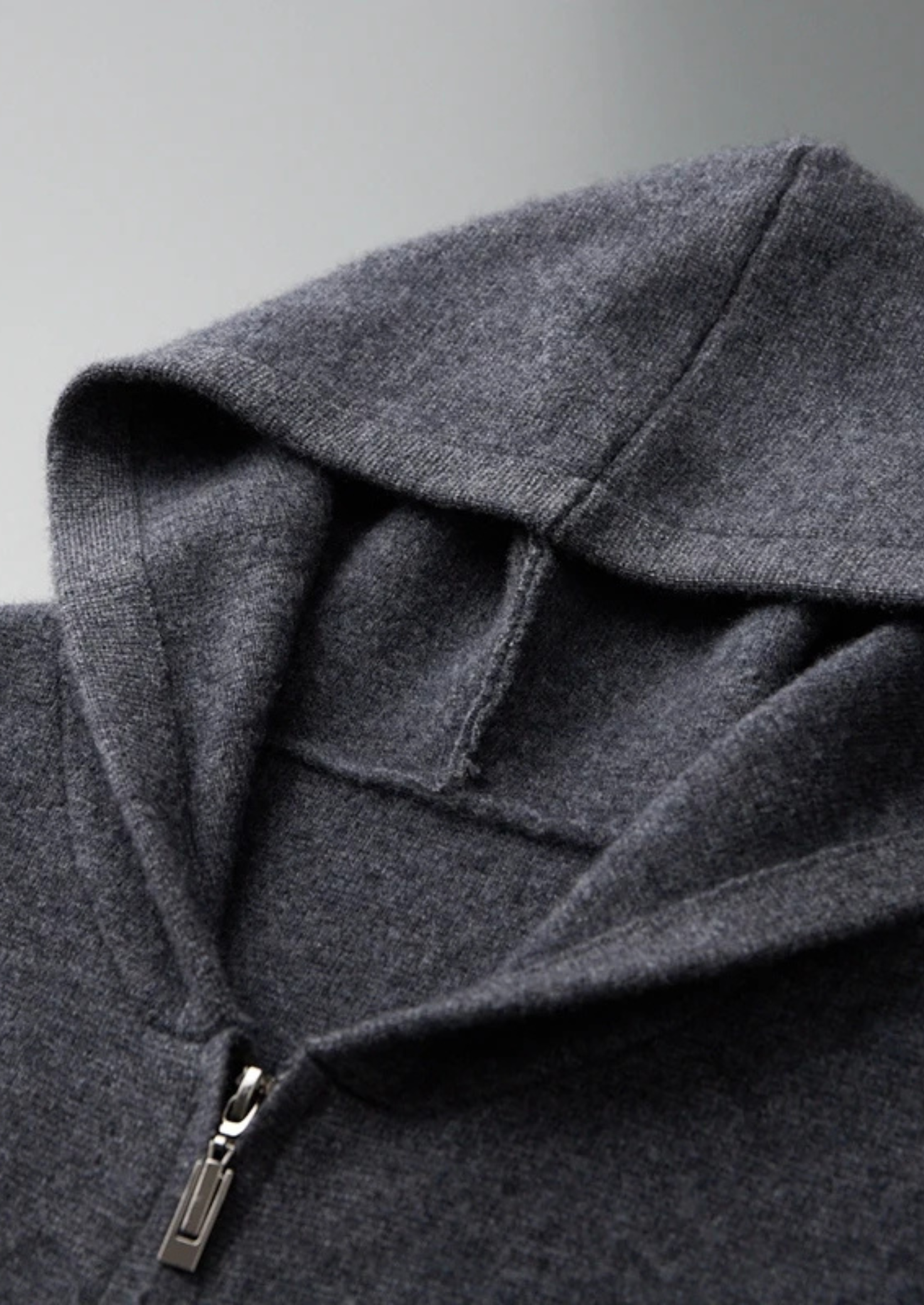 Men’s Full-Zip Knit Hoodie with Plain Finish