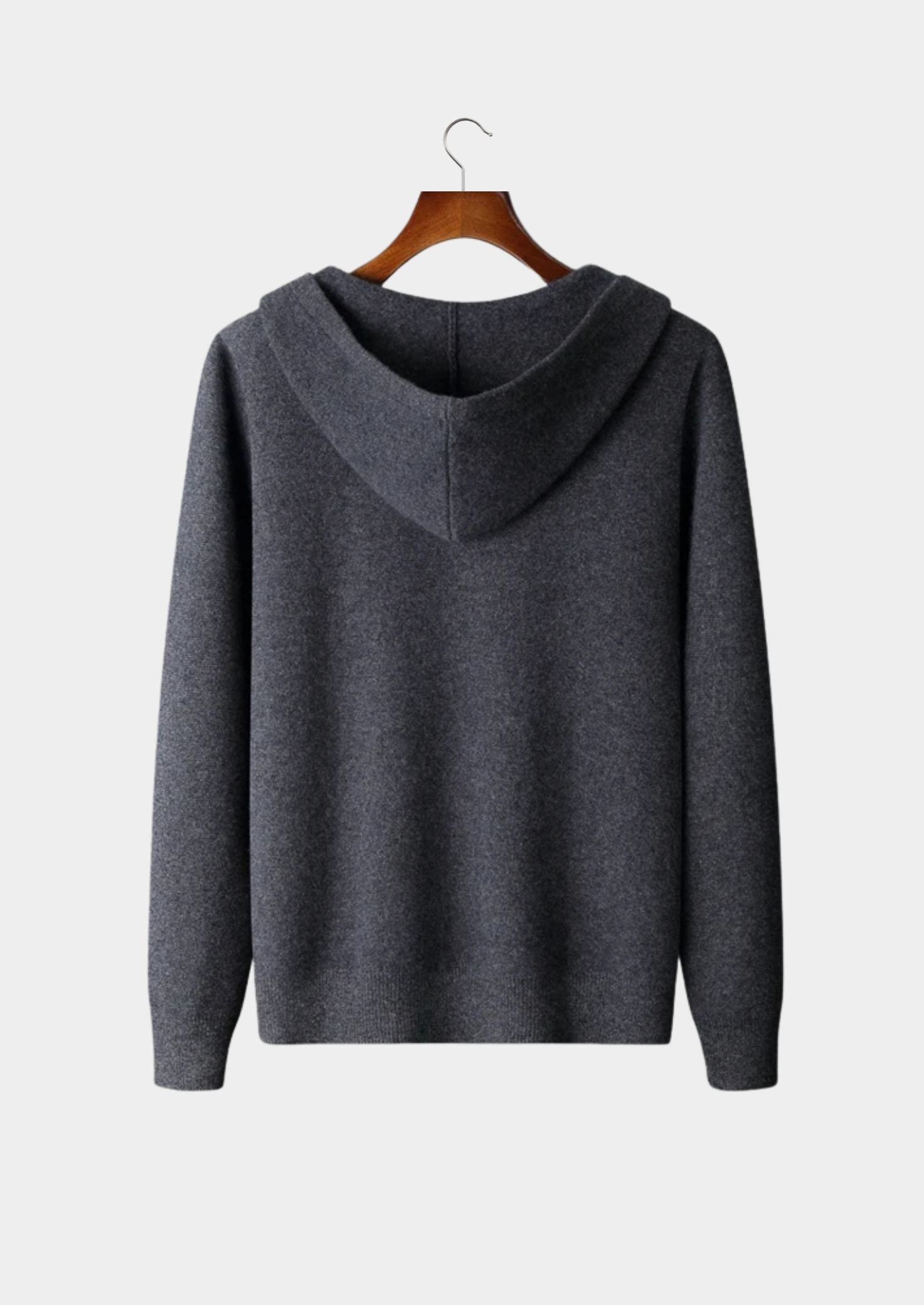 Men’s Full-Zip Knit Hoodie with Plain Finish