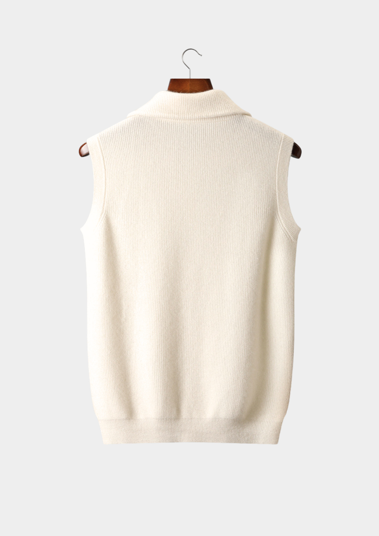 Men’s Full-Zip Knit Vest with Fold-Down Collar