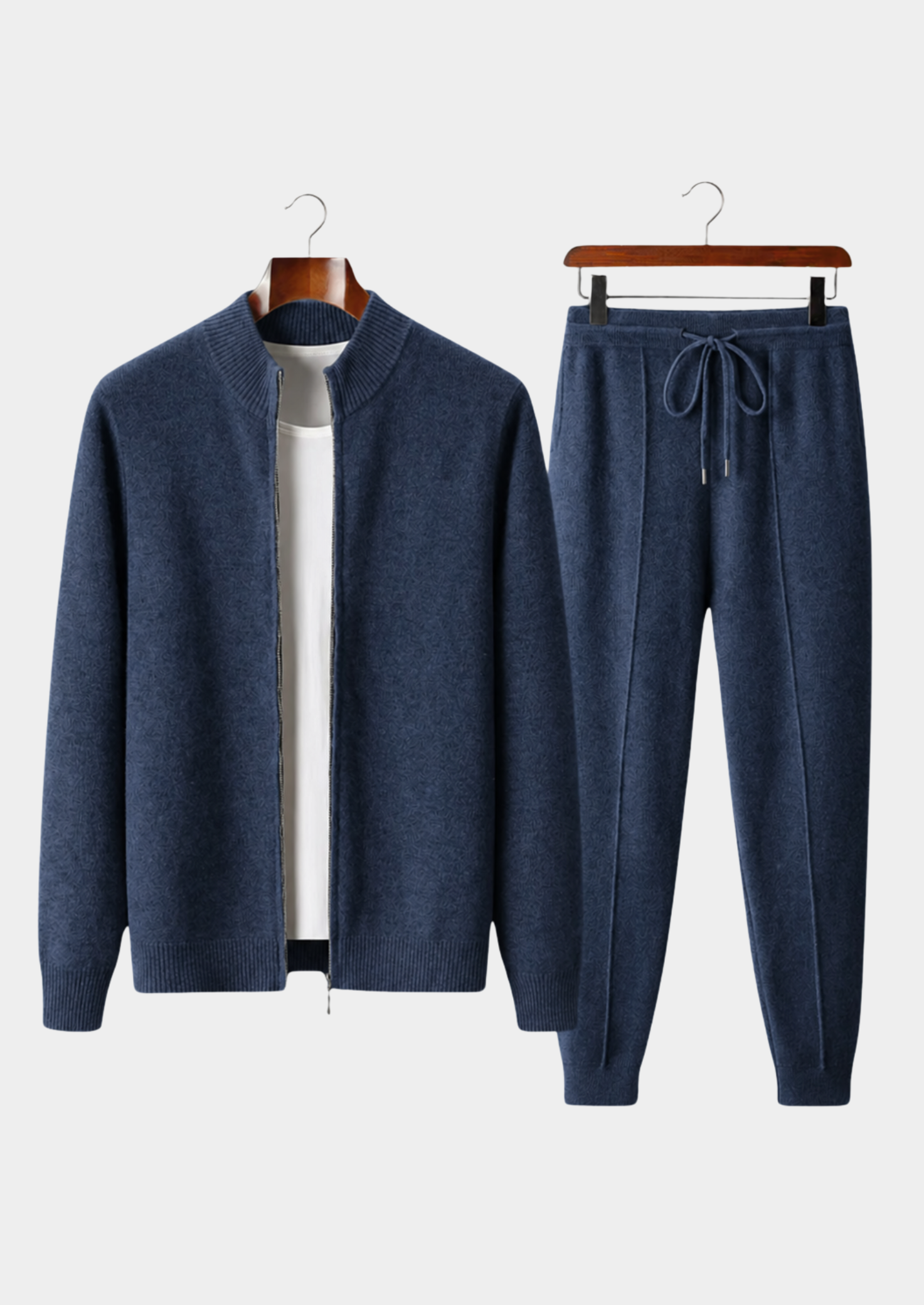 Men’s Full-Zip Two-Piece Set with Drawstring Pants