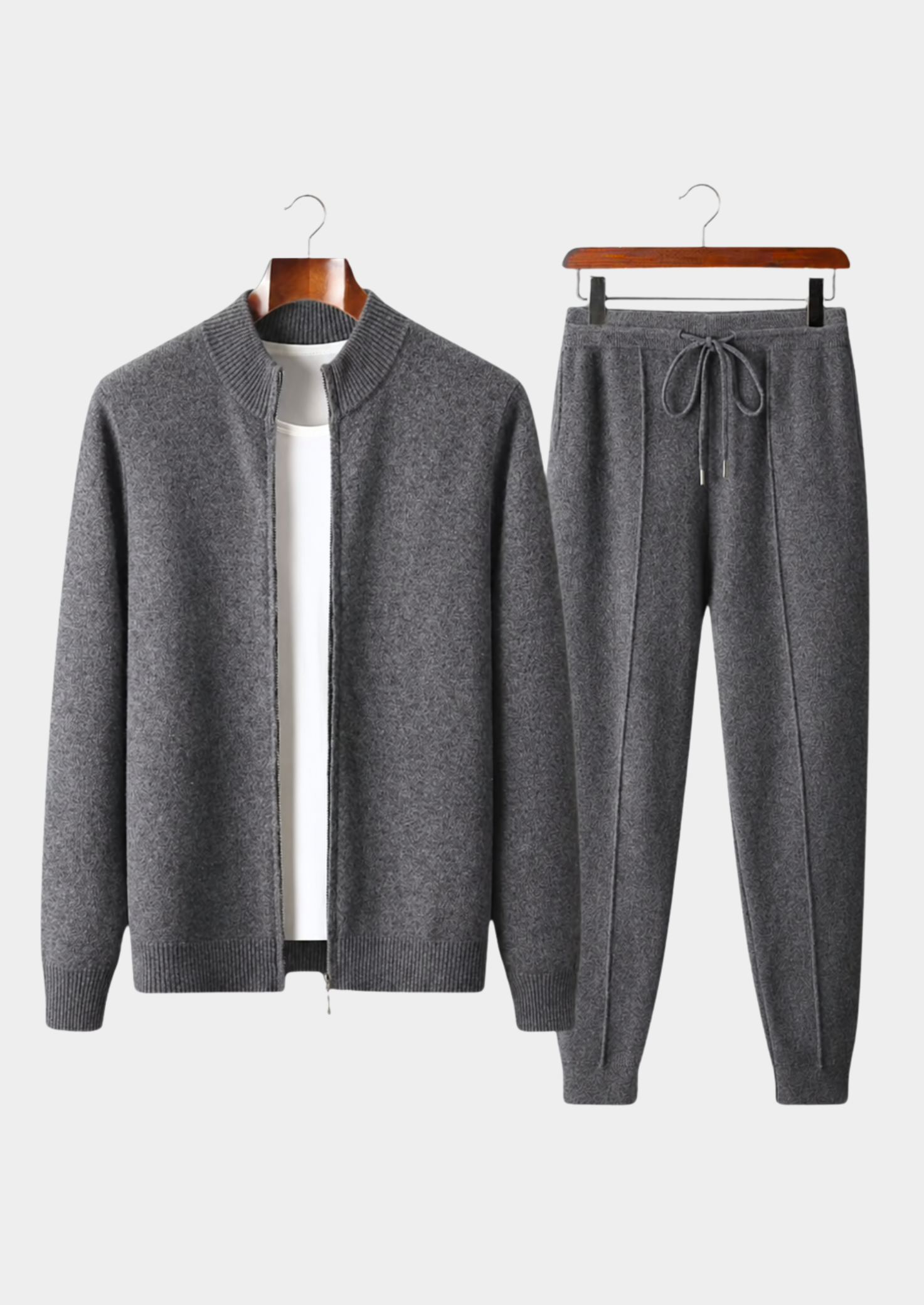 Men’s Full-Zip Two-Piece Set with Drawstring Pants