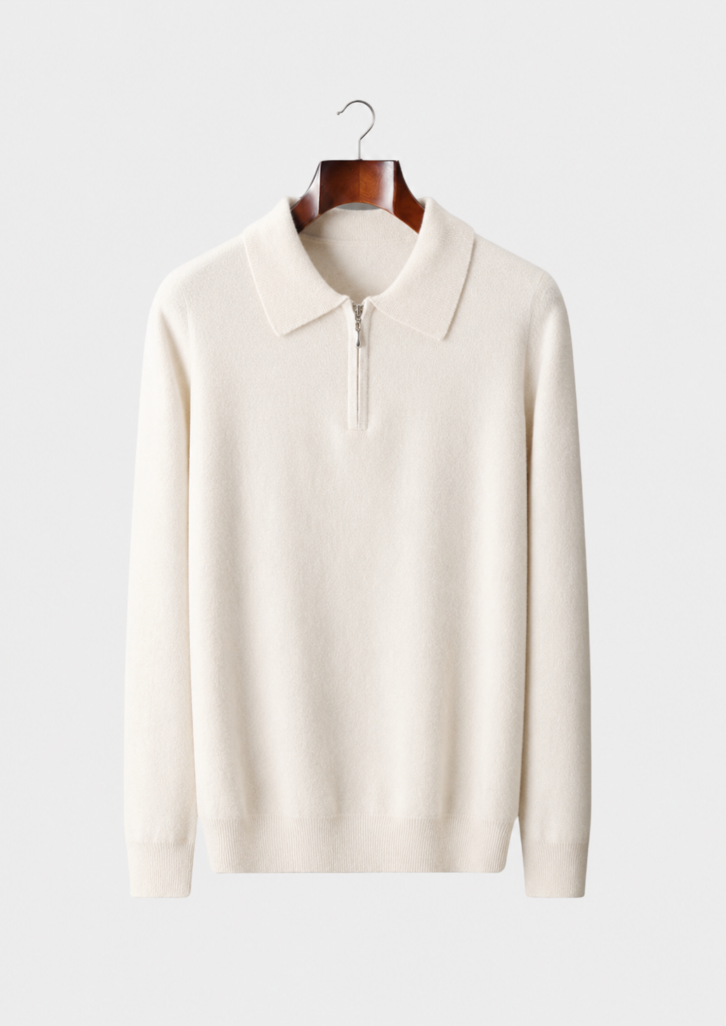 Men’s Half-Zip Polo Sweater with Turn-Down Collar
