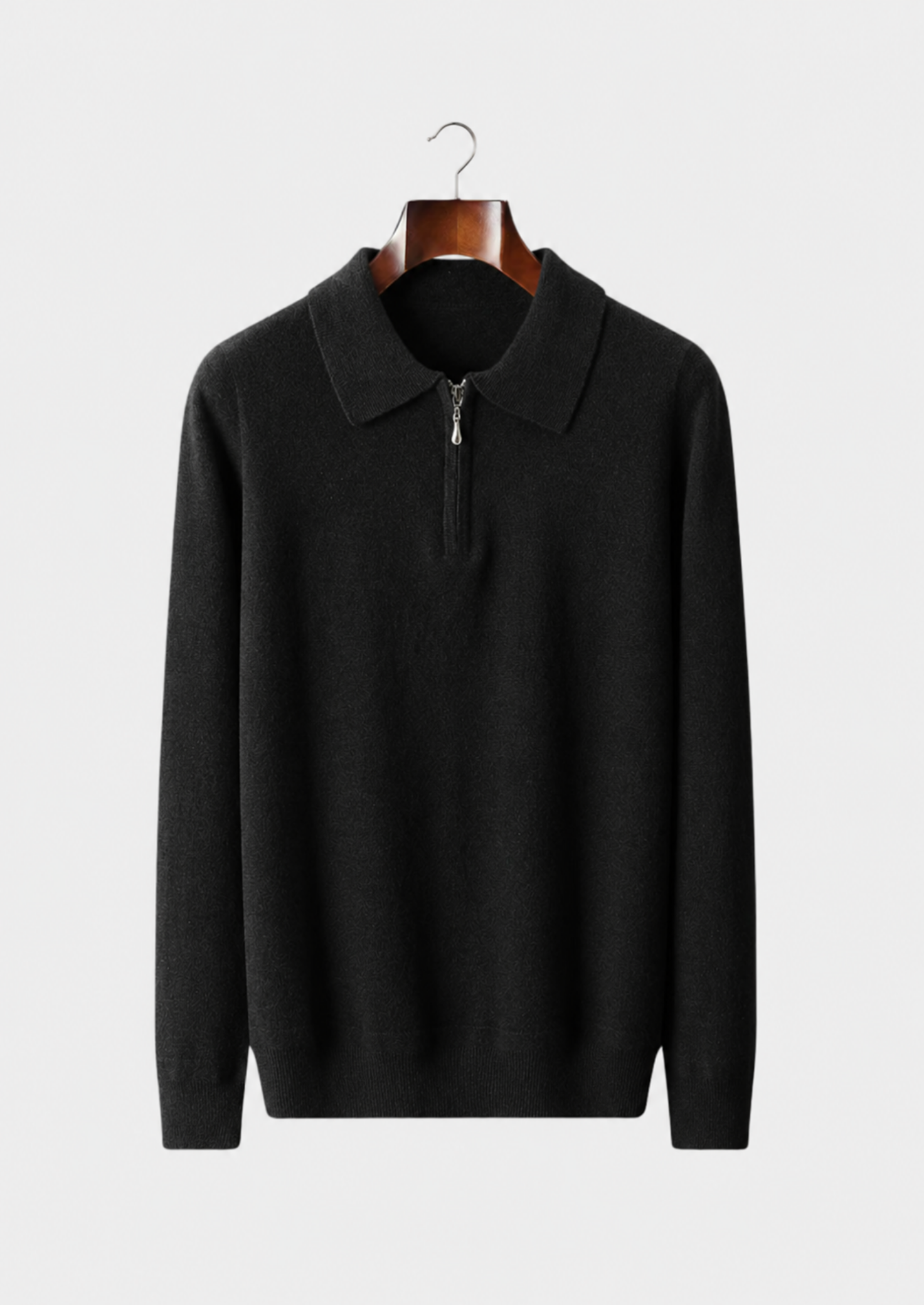 Men’s Half-Zip Polo Sweater with Turn-Down Collar