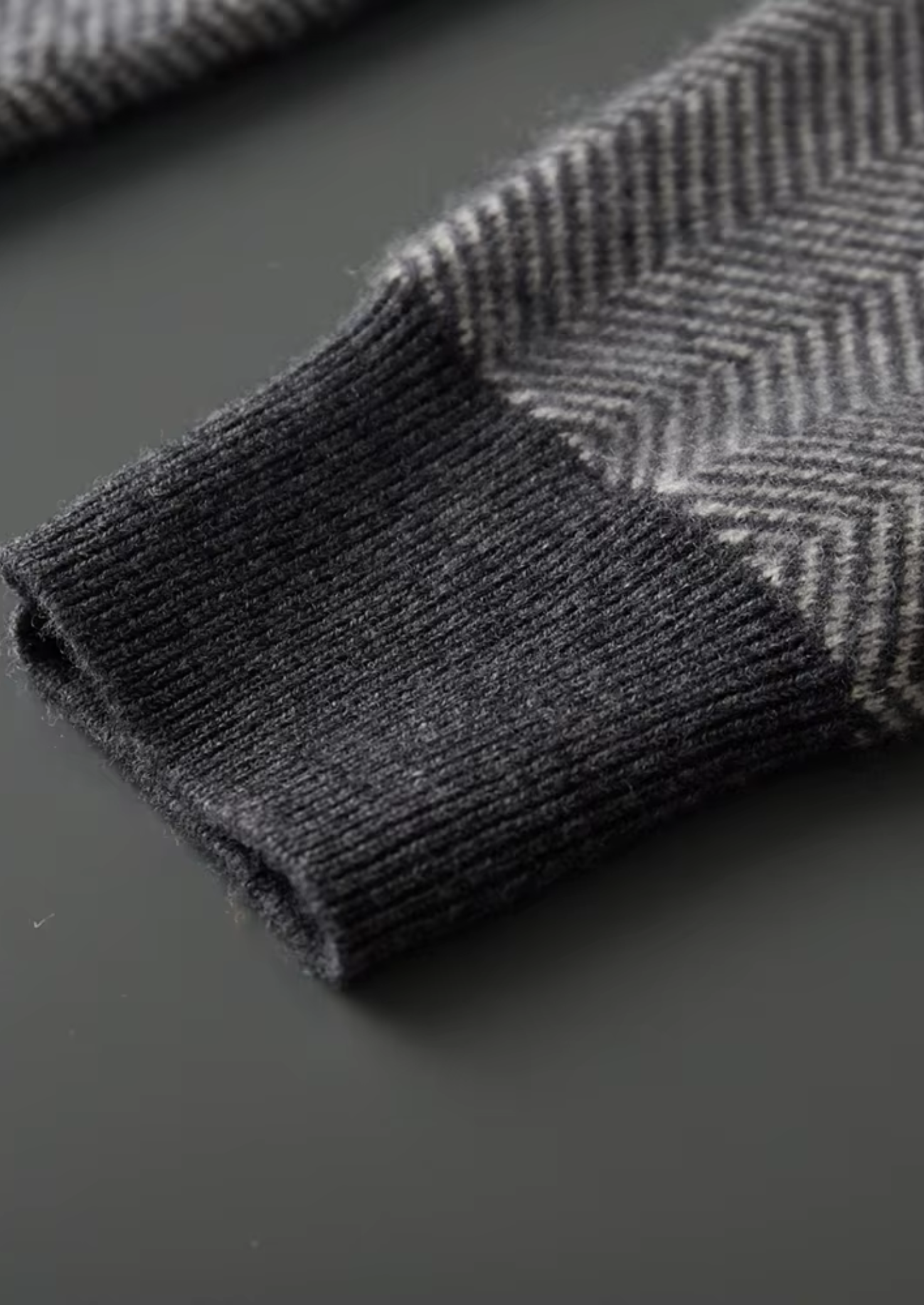 Men’s Herringbone Zip Cardigan Set with Drawstring Pants
