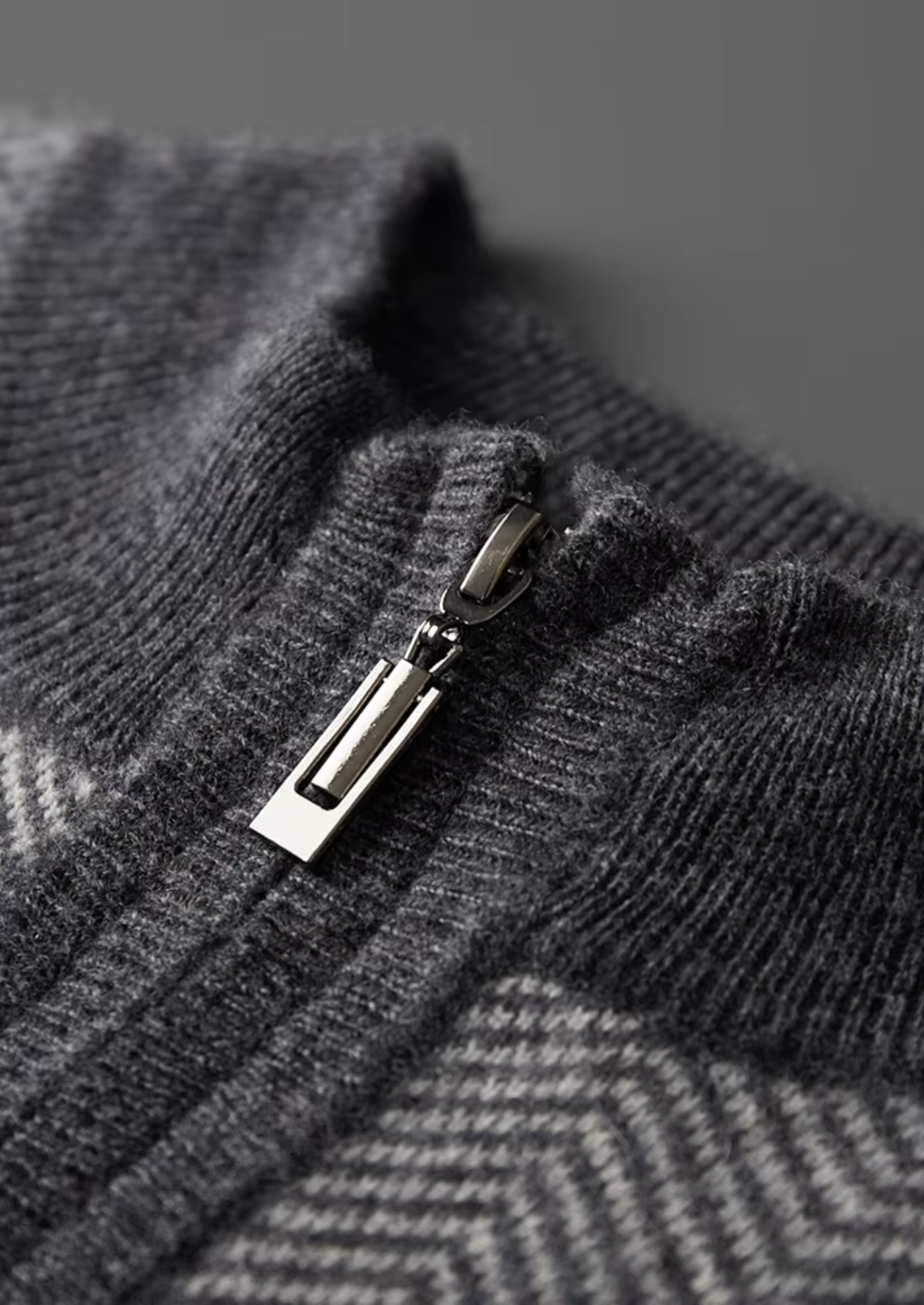 Men’s Herringbone Zip Cardigan Set with Drawstring Pants