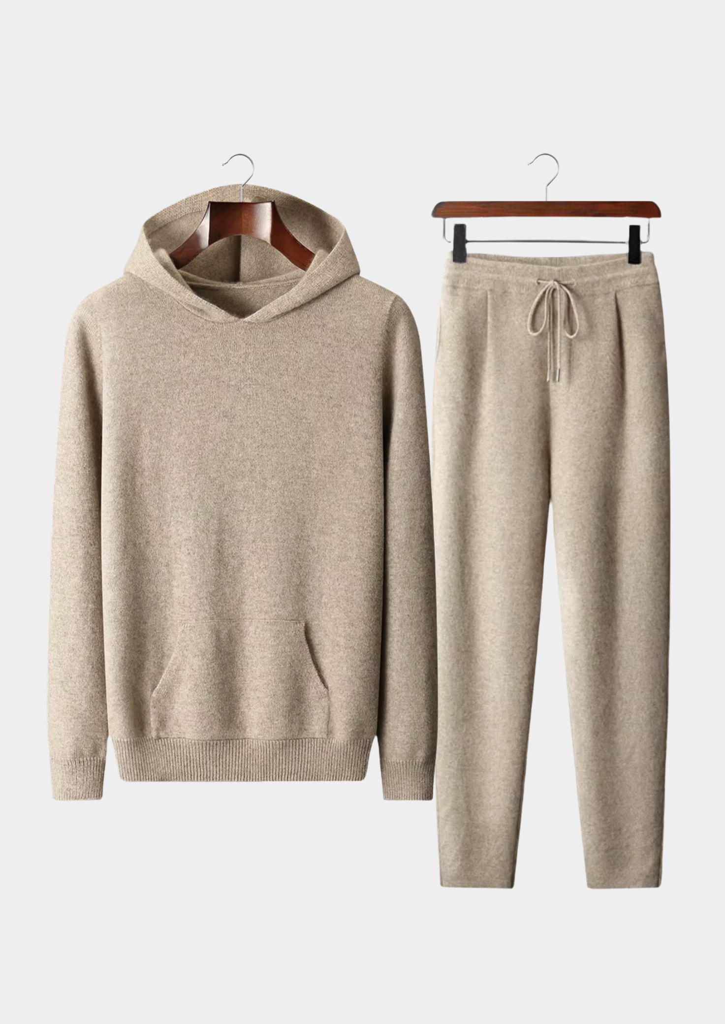 Men’s Wool Hooded Lounge Set with Drawstring Pants