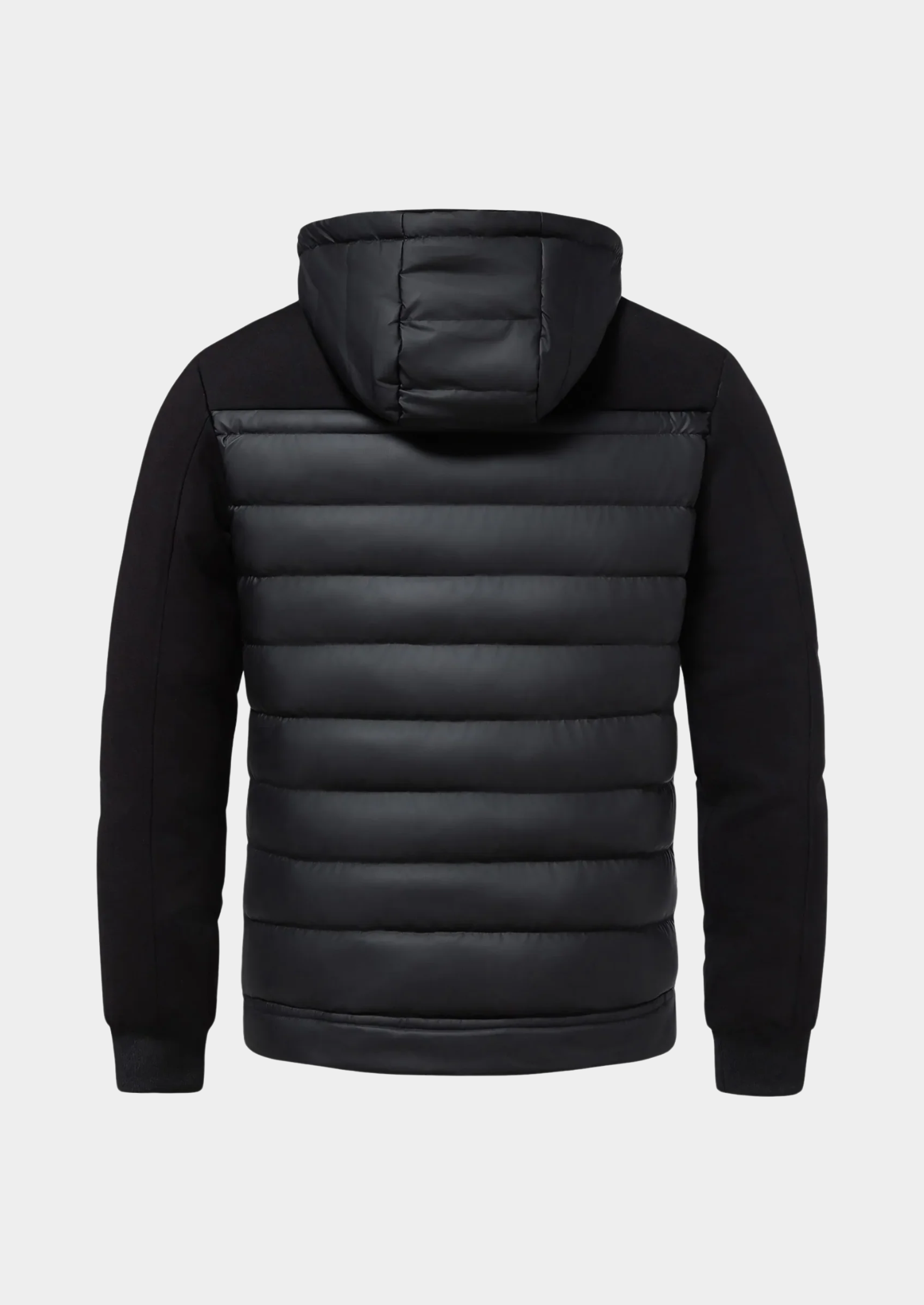 Men’s Hooded Puffer Jacket with Contrasting Sleeves
