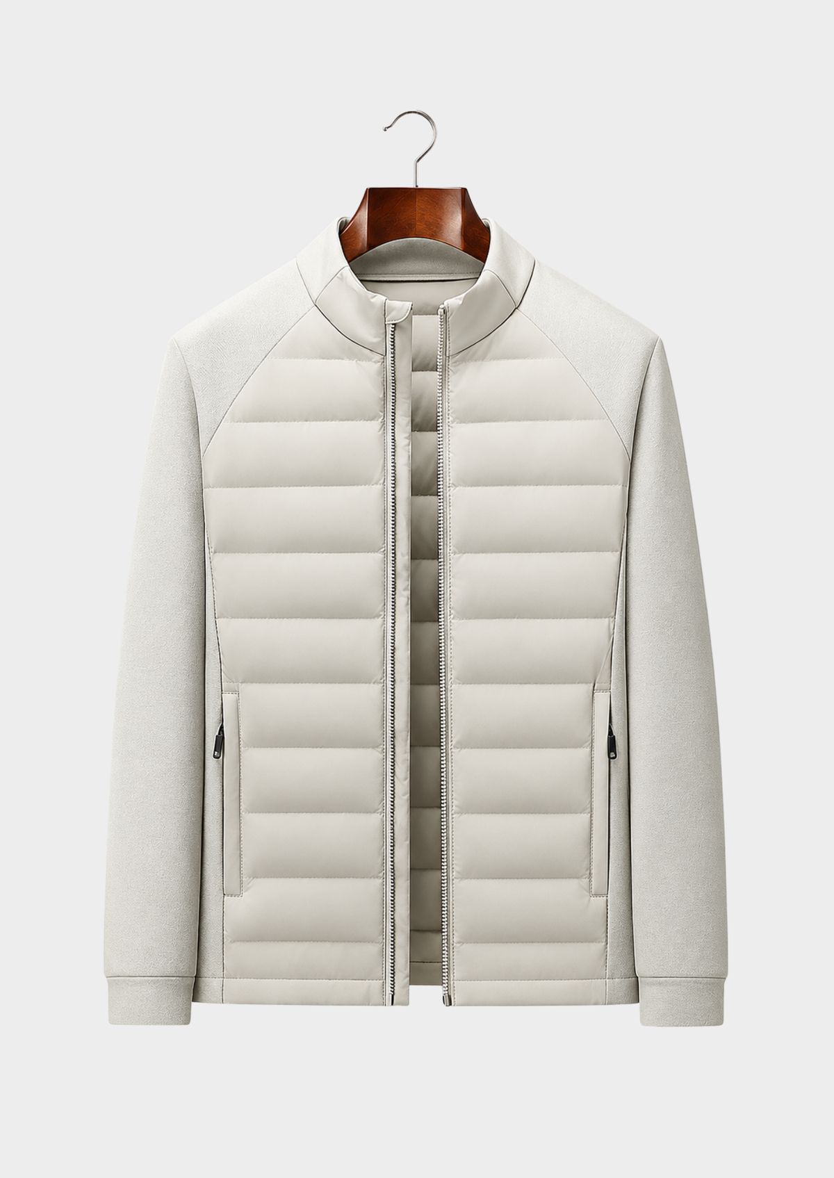 Men's Hooded Stand-Collar Long-Sleeve Down Jacket