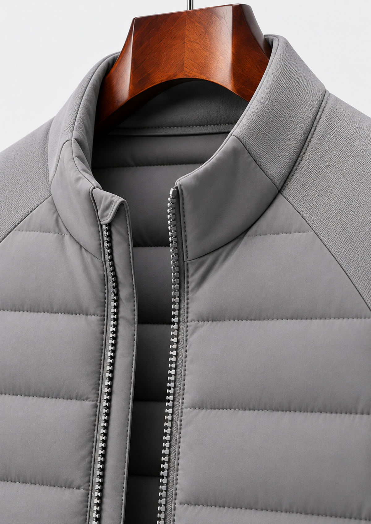 Men's Hooded Stand-Collar Long-Sleeve Down Jacket