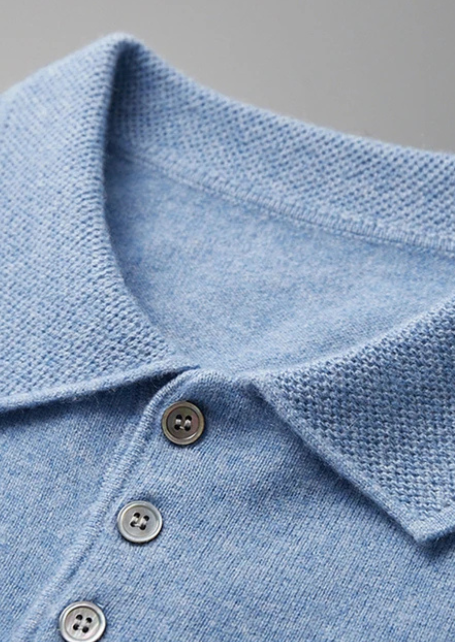 Men’s Knit Polo Shirt with Three-Button Placket