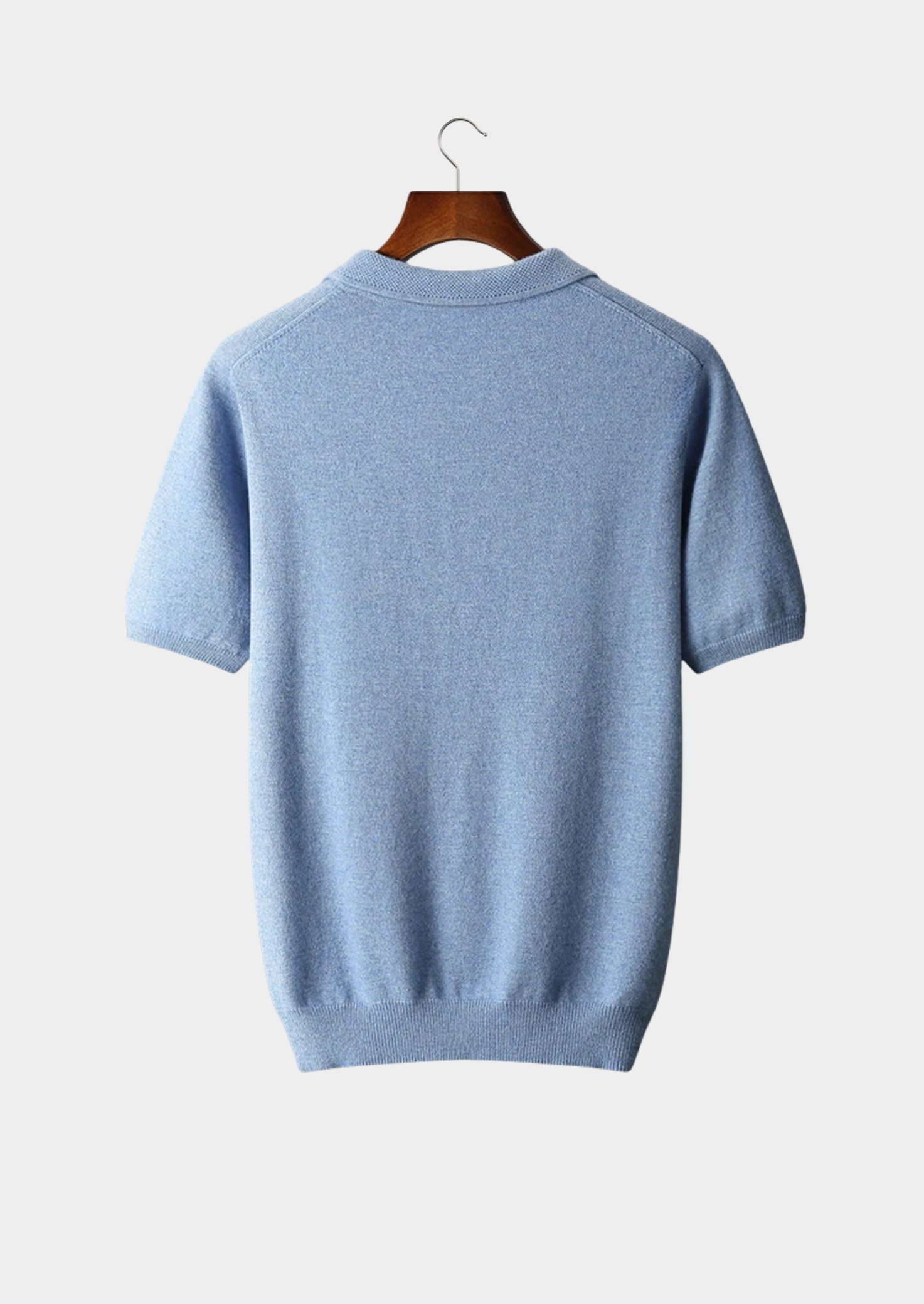 Men’s Knit Polo Shirt with Three-Button Placket