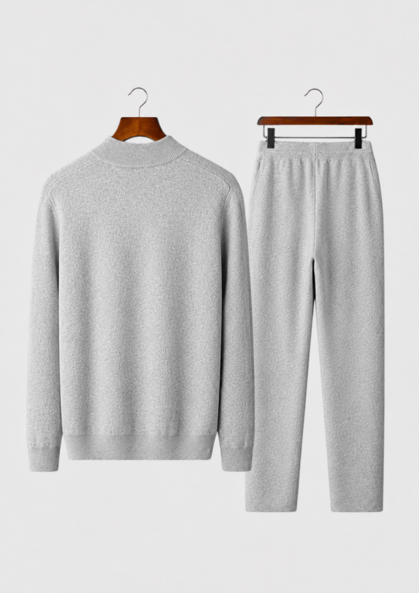 Men’s Knit Quarter-Zip Sweater and Drawstring Pants Set