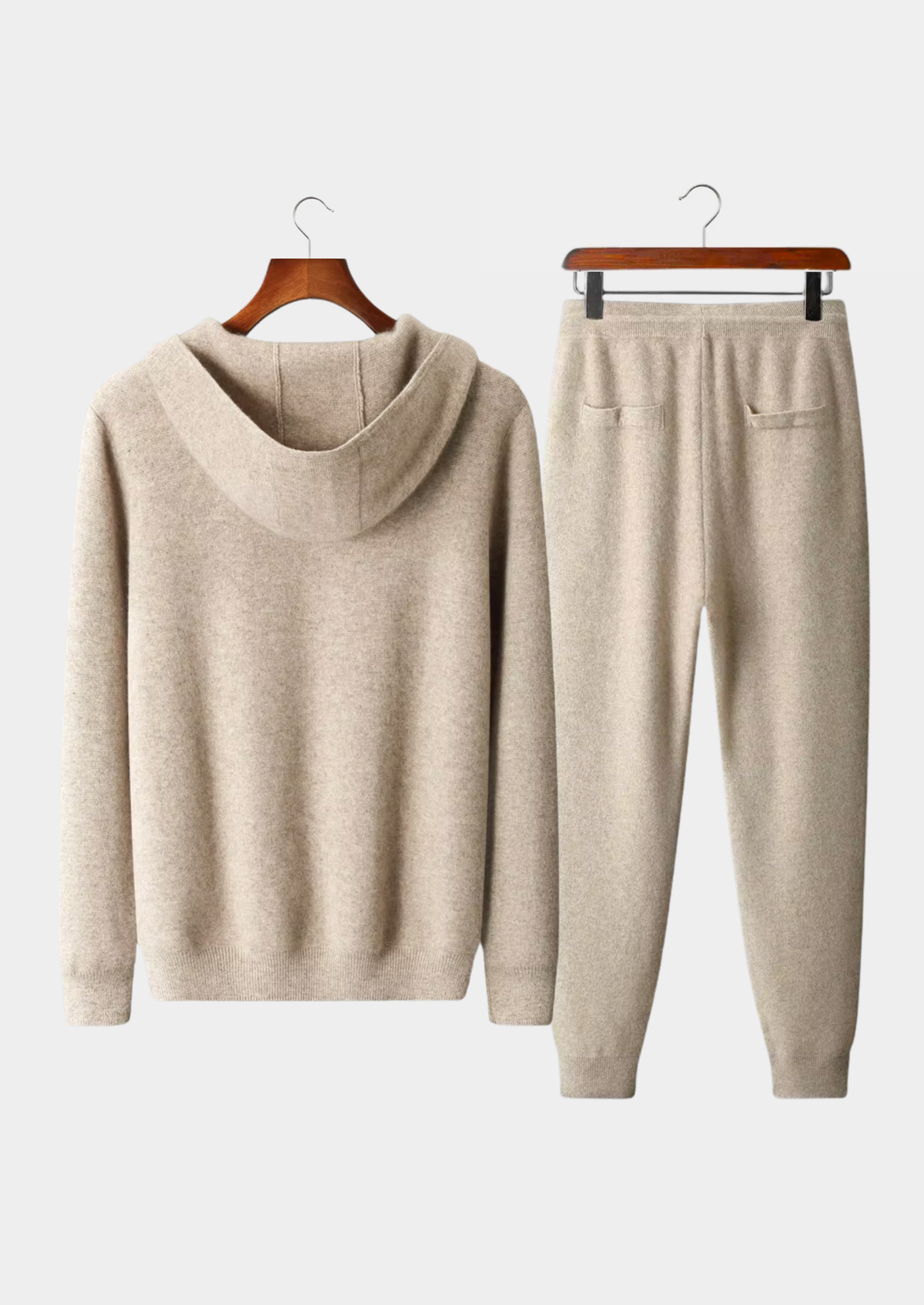 Men’s Merino Wool Knit Zip-Up Hoodie and Jogger Pants Set