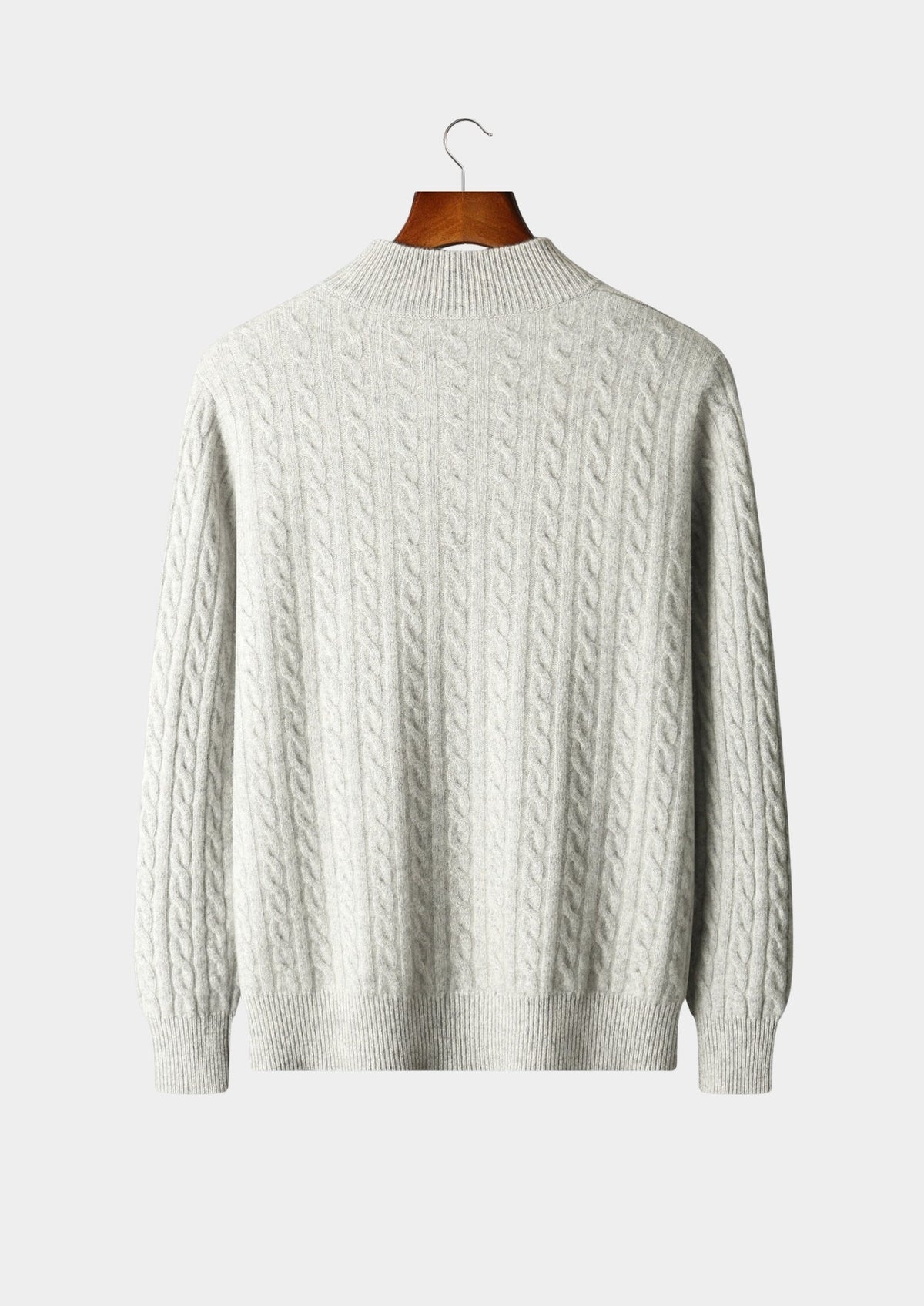 Men's Merino Wool Cable Knit Full-Zip Cardigan