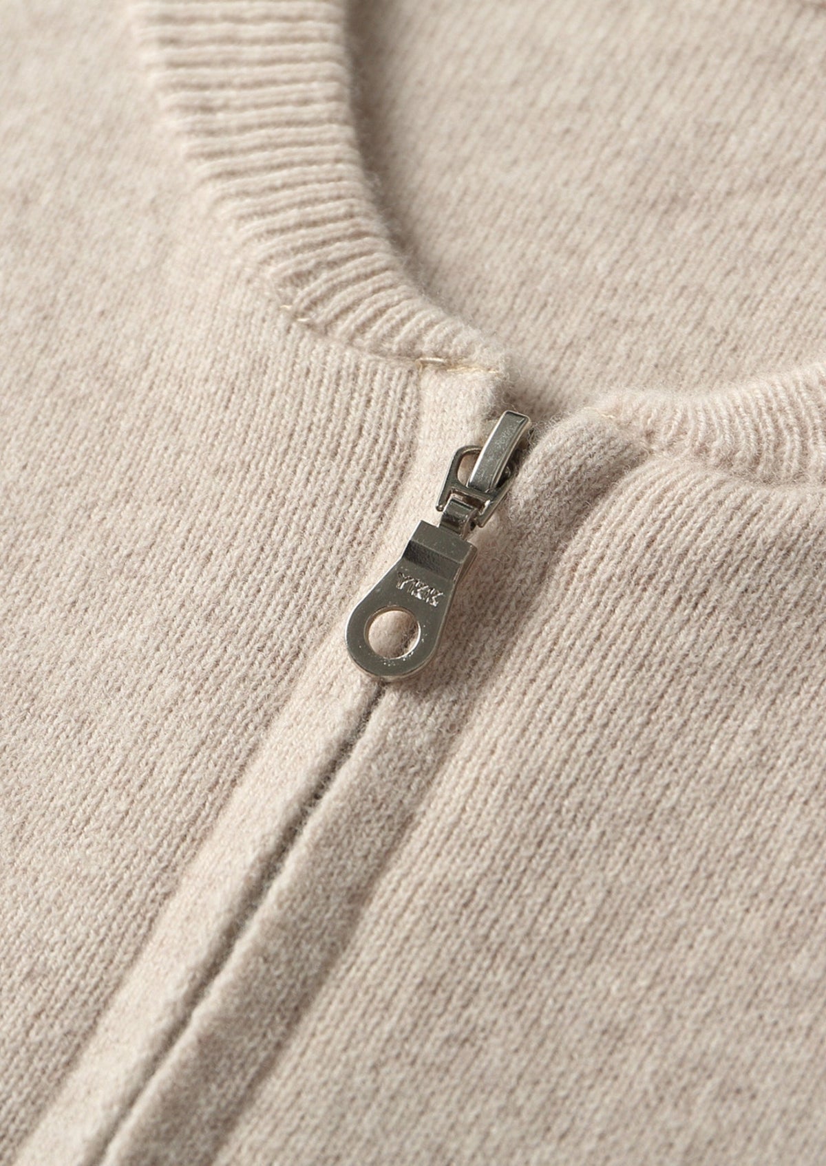 Men's Merino Wool Collarless Zip Cardigan with Patch Pockets