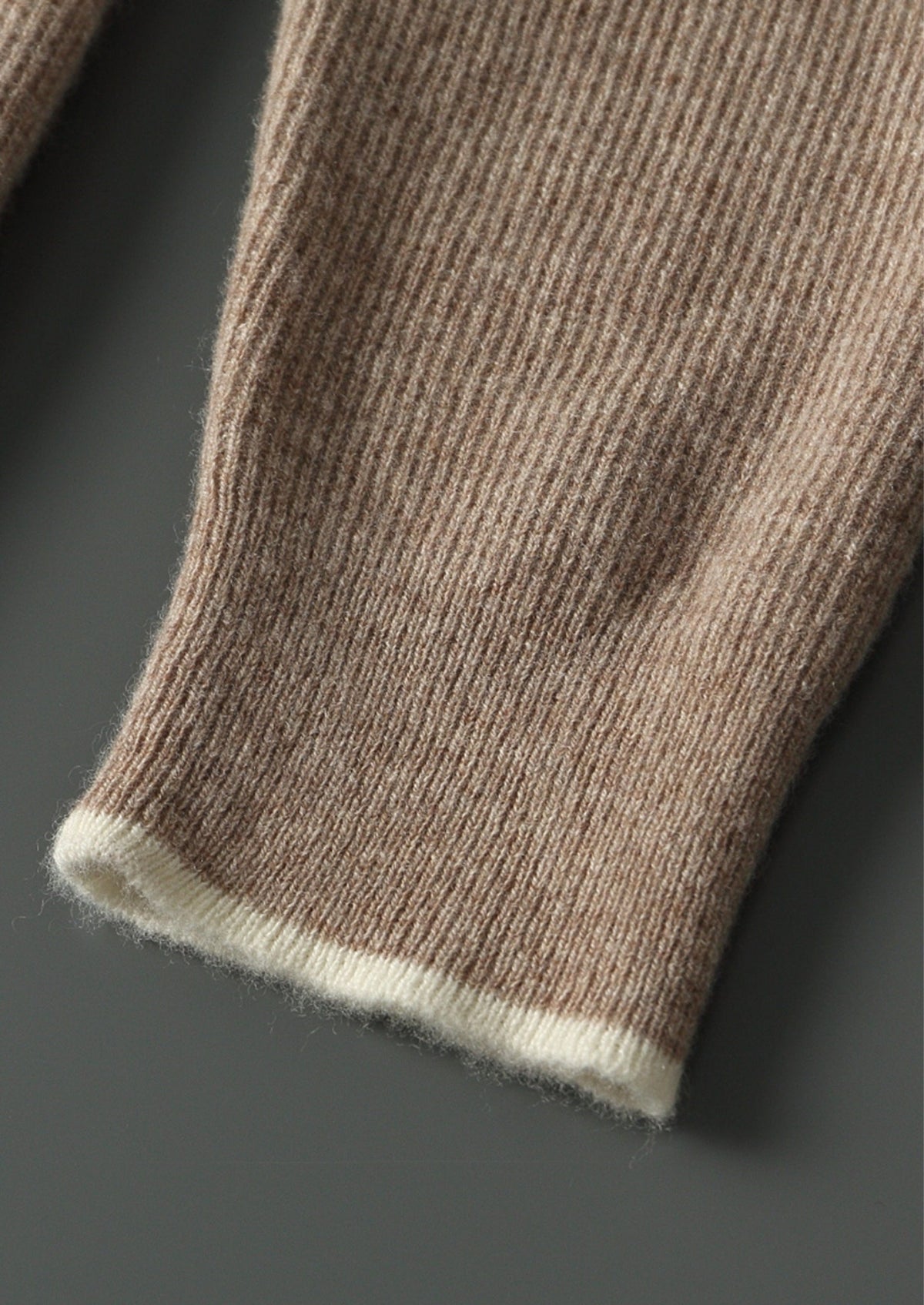 Men's Merino Wool Crewneck Sweater with Contrast Tipped Trim