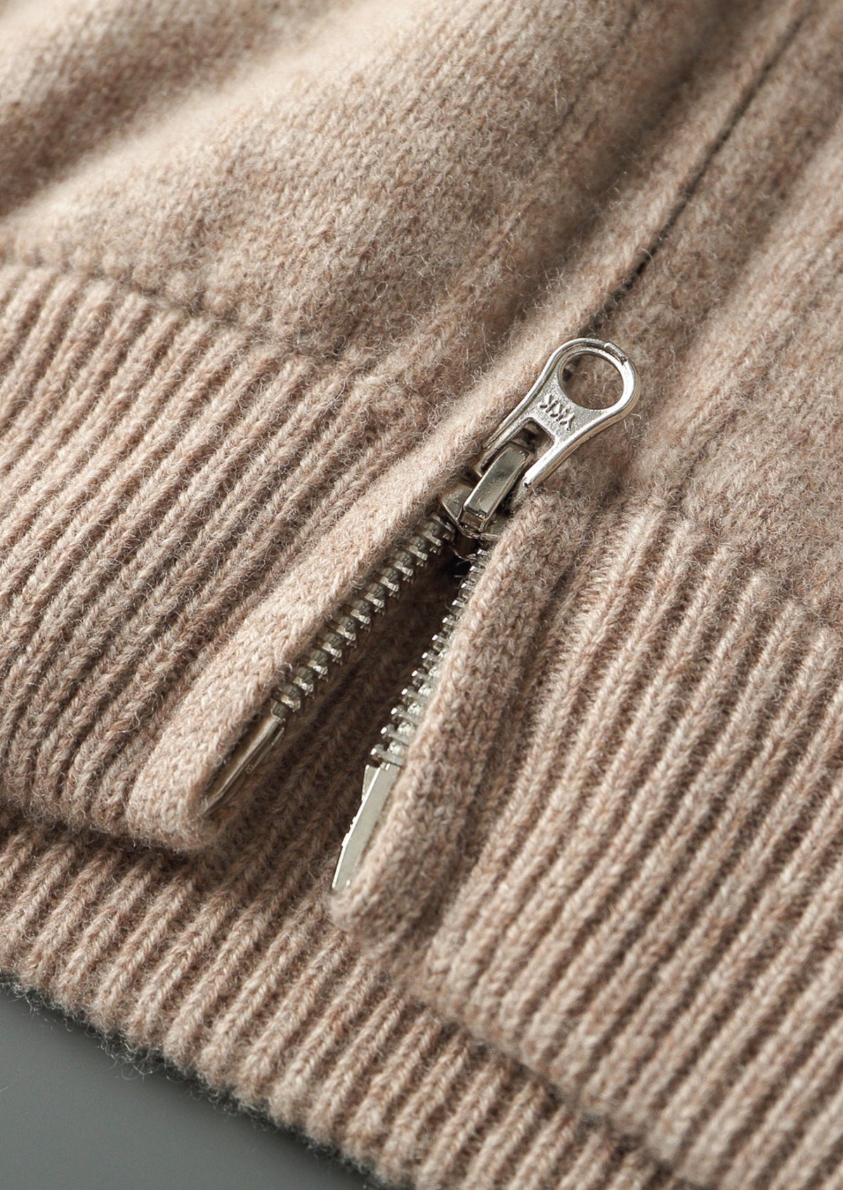 Men’s Merino Wool Full-Zip Cardigan with Stand Collar