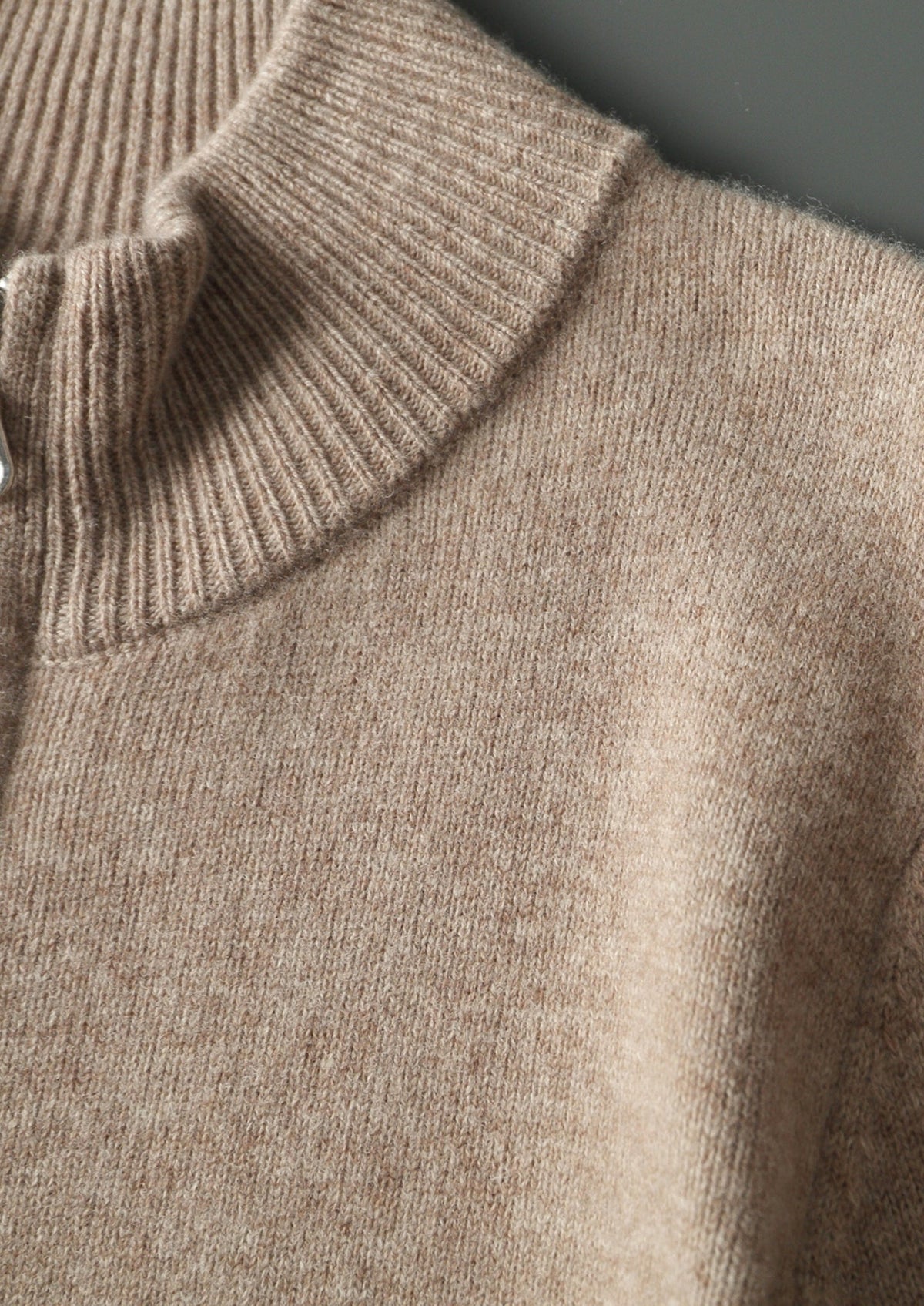 Men’s Merino Wool Full-Zip Cardigan with Stand Collar
