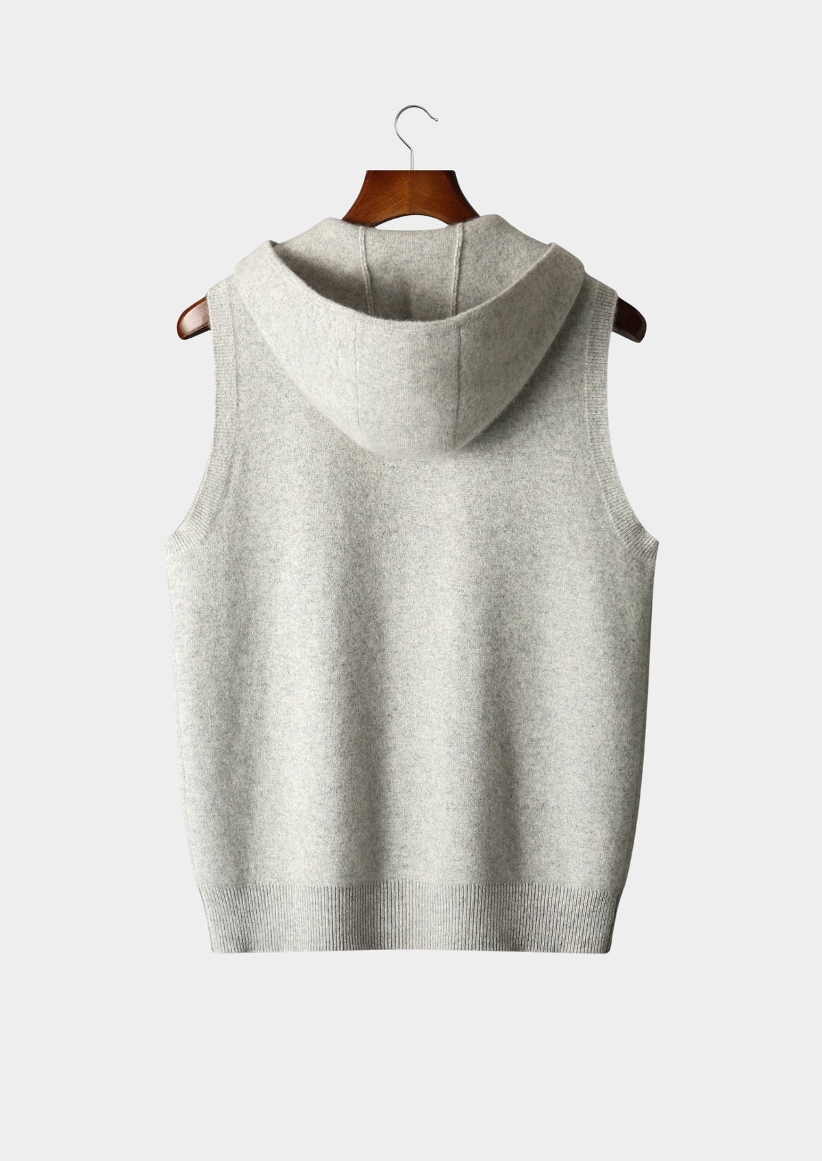 Men's Merino Wool Hooded Full-Zip Knit Vest