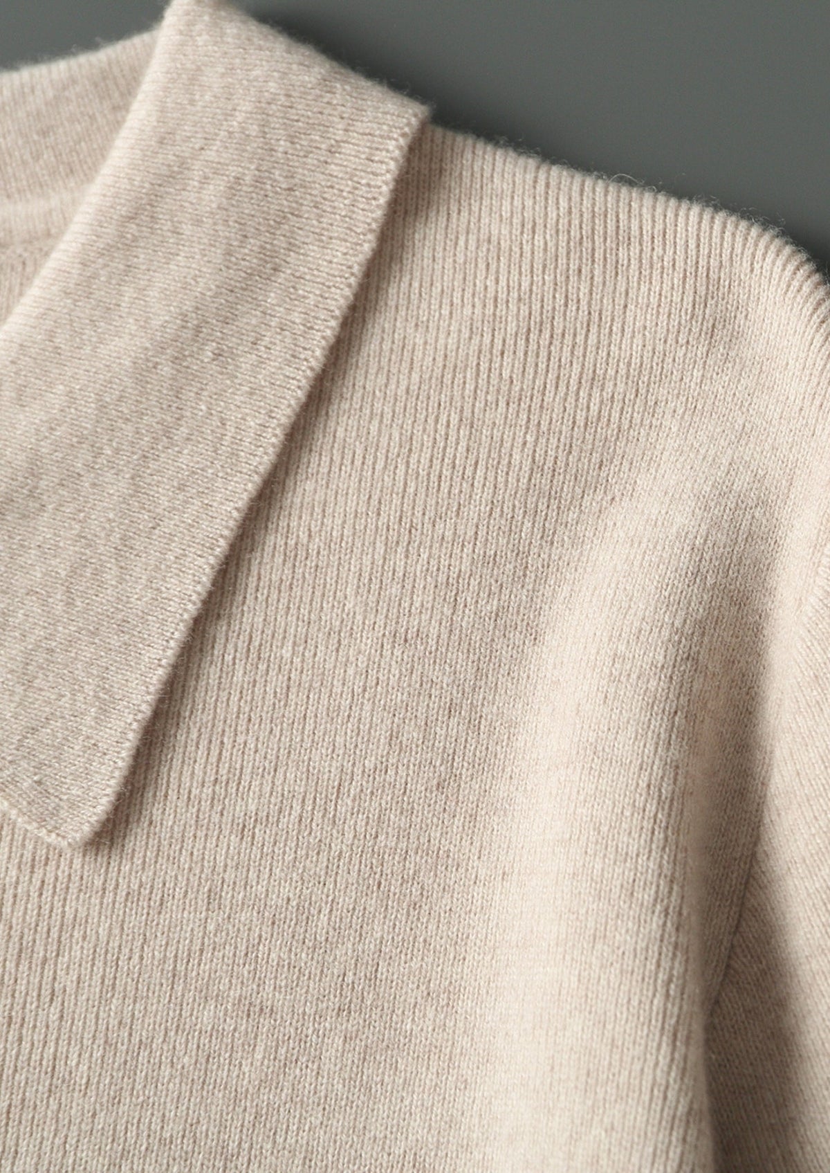Men's Merino Wool Polo Collar Full-Zip Cardigan with Patch Pockets