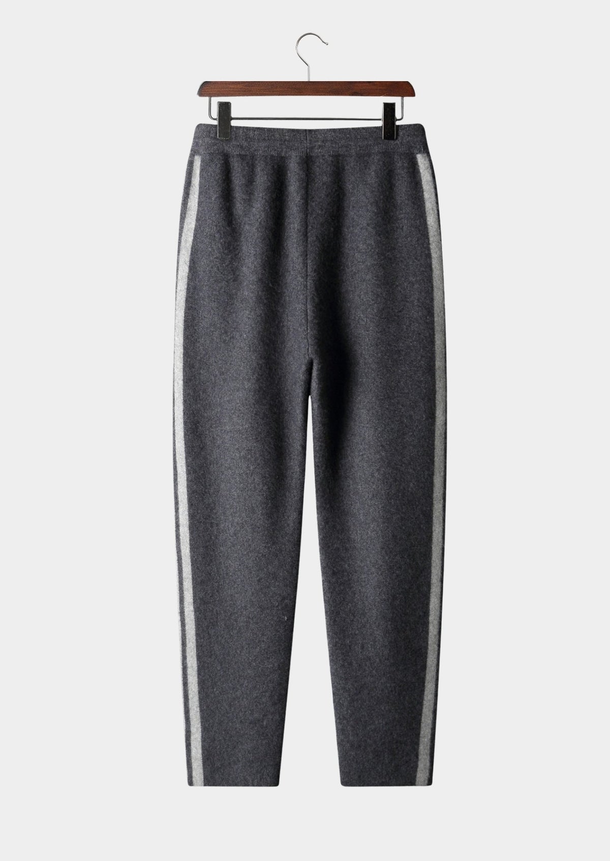 Men's Merino Wool Striped Knit Drawstring Trousers