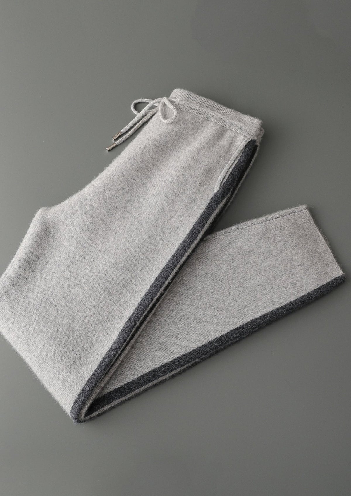 Men's Merino Wool Striped Knit Drawstring Trousers