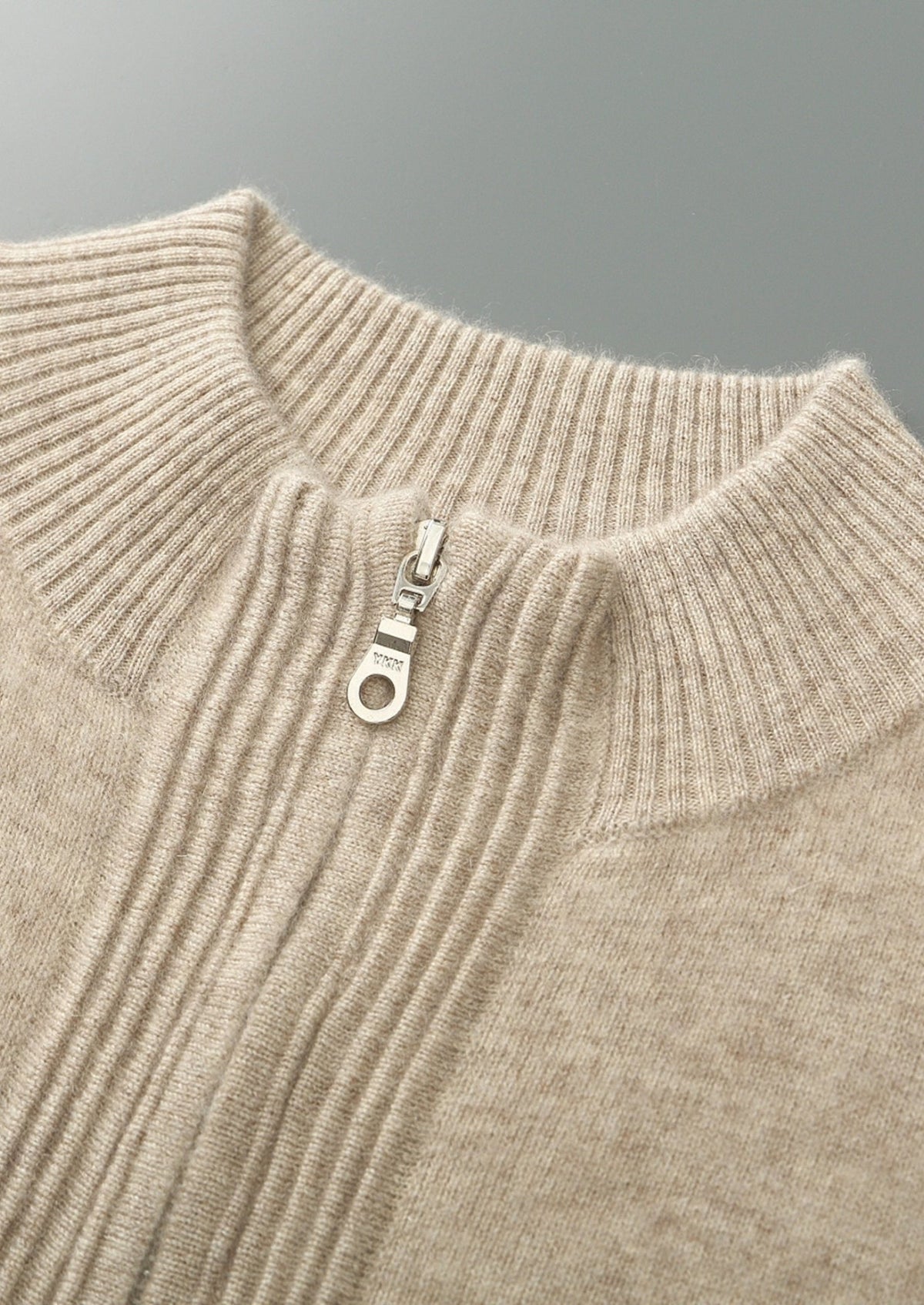 Men's Merino Wool Textured Zip-Up Cardigan