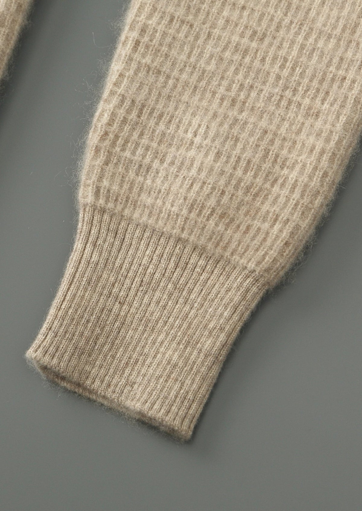 Men's Merino Wool Textured Zip Polo-Collar Cardigan