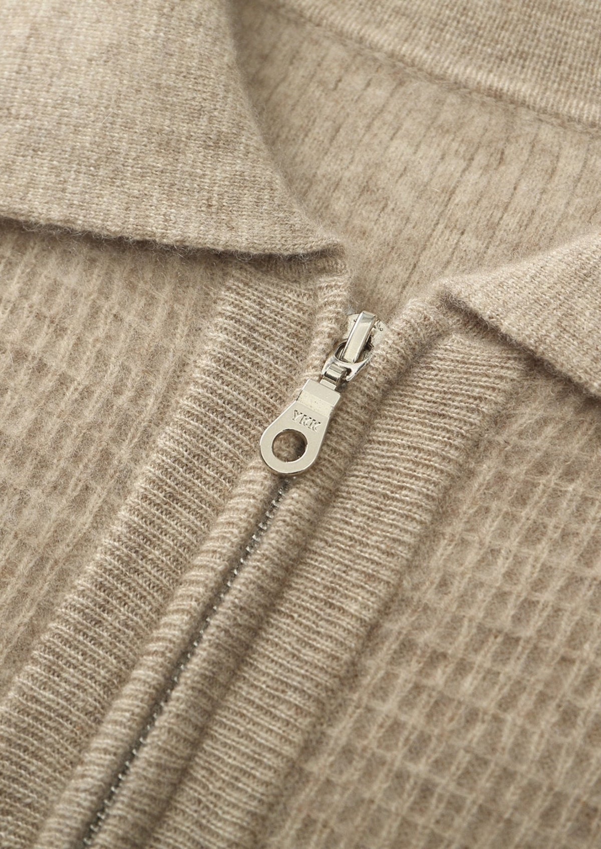Men's Merino Wool Textured Zip Polo-Collar Cardigan