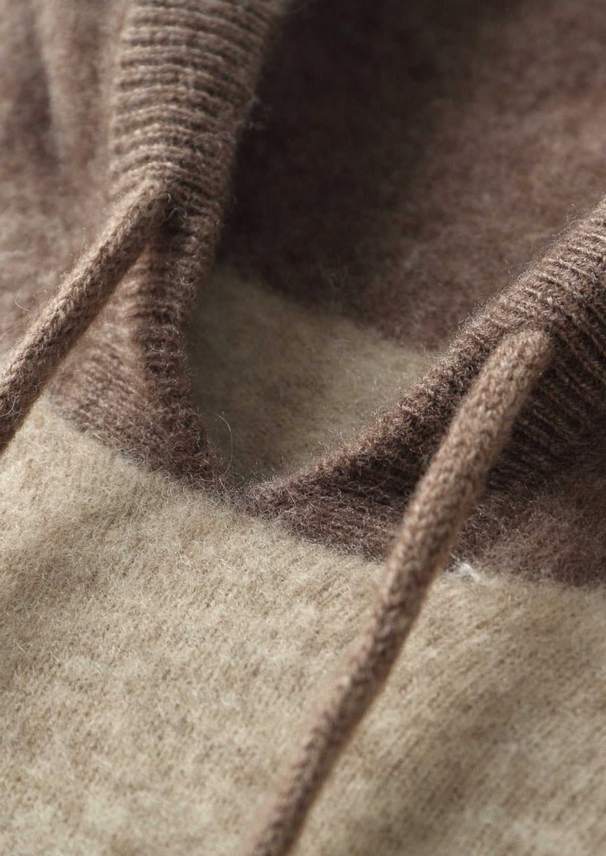 Men's Merino Wool Two-Tone Drawstring Pullover Hoodie