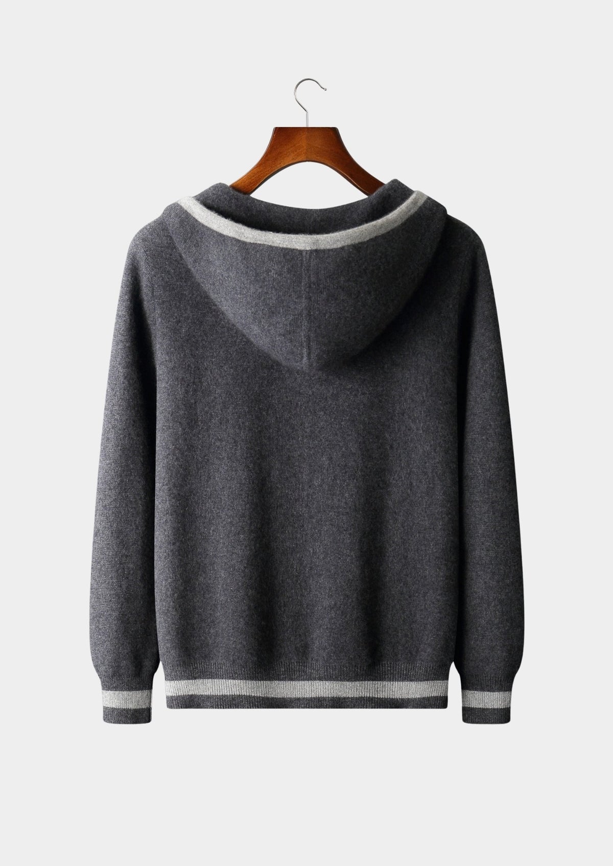Men's Merino Wool Two-Tone Zip-Up Hoodie
