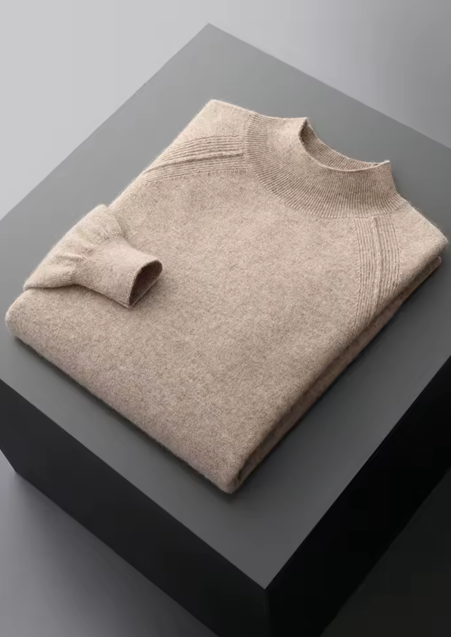 Men’s Mock Neck Sweater with Raglan Sleeves
