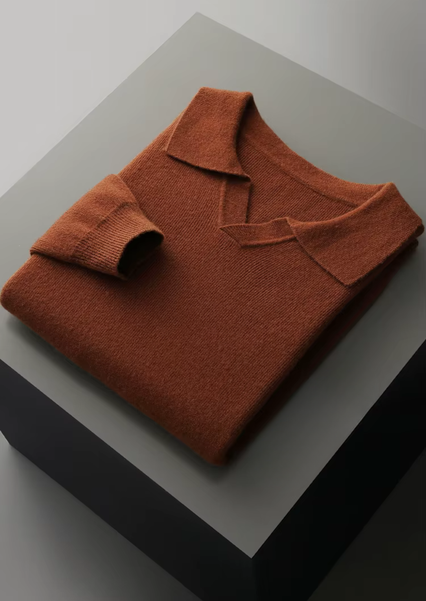 Men’s Polo Sweater with Open Collar