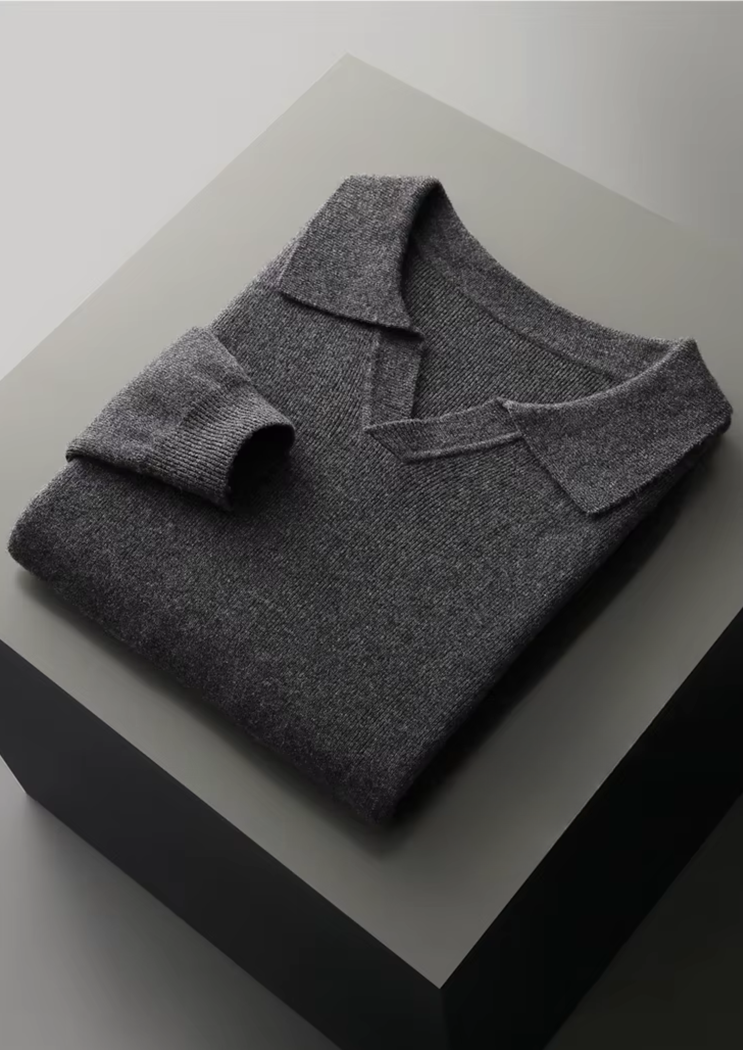 Men’s Polo Sweater with Open Collar