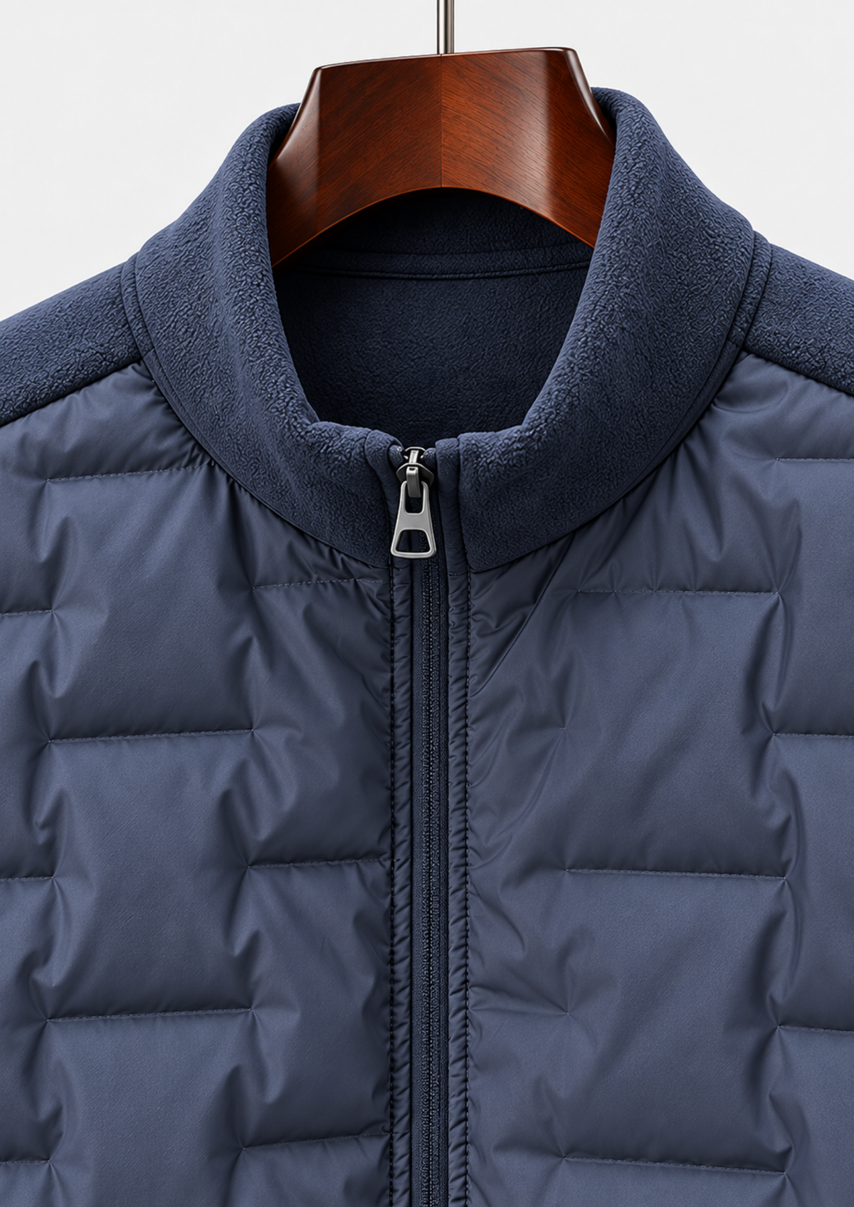 Men's Quilted Down-Blend Jacket with Fleece Lining