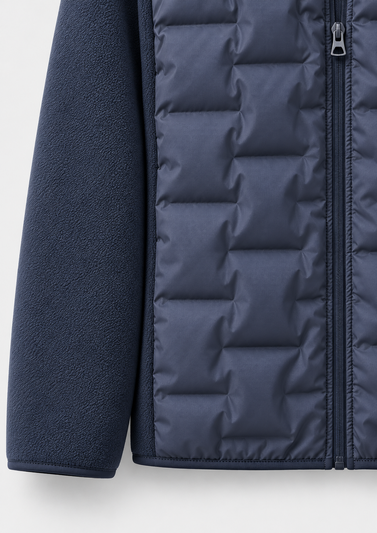 Men's Quilted Down-Blend Jacket with Fleece Lining
