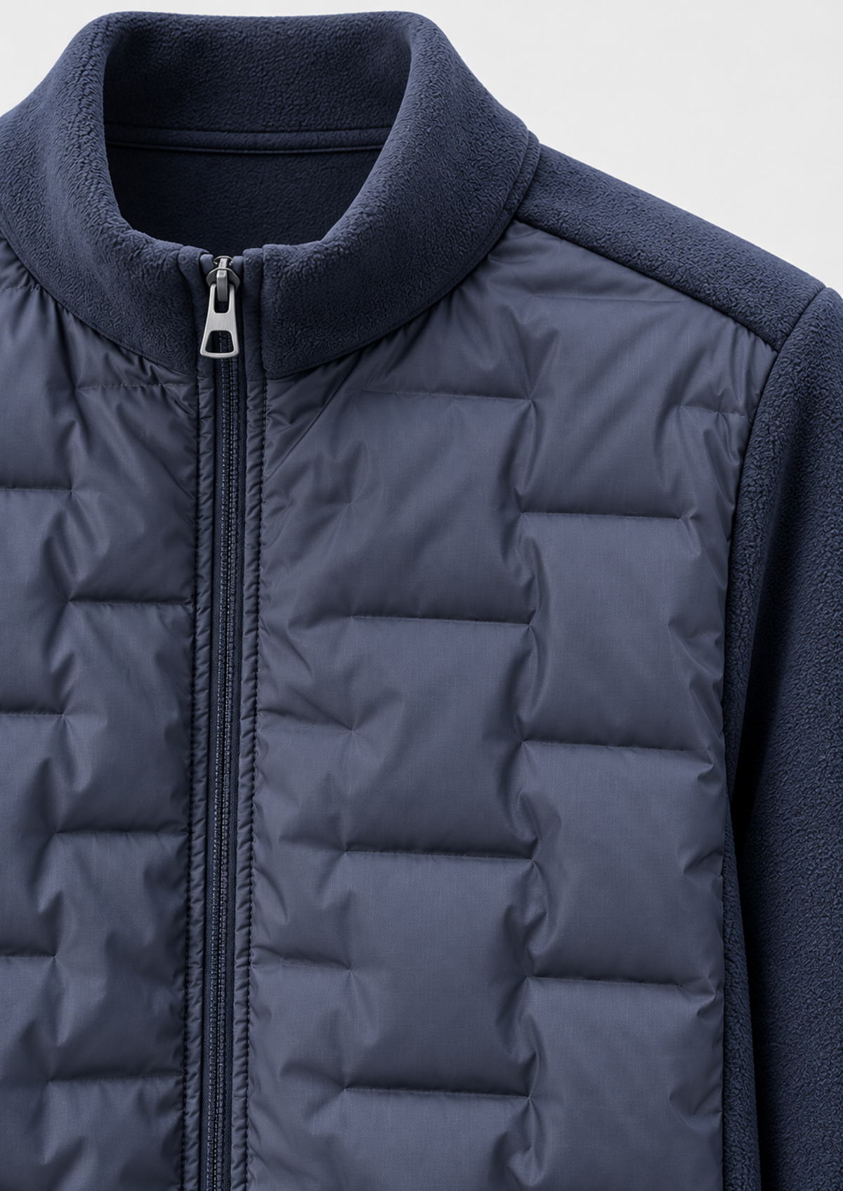 Men's Quilted Down-Blend Jacket with Fleece Lining