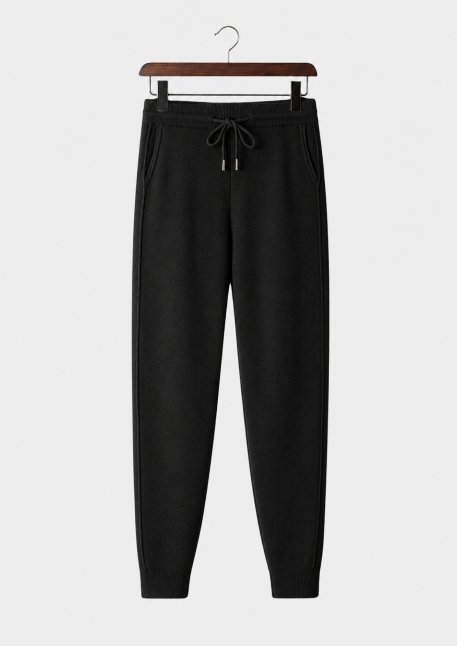 Men’s Ribbed-Waist Jogger Pants with Ankle Cuffs