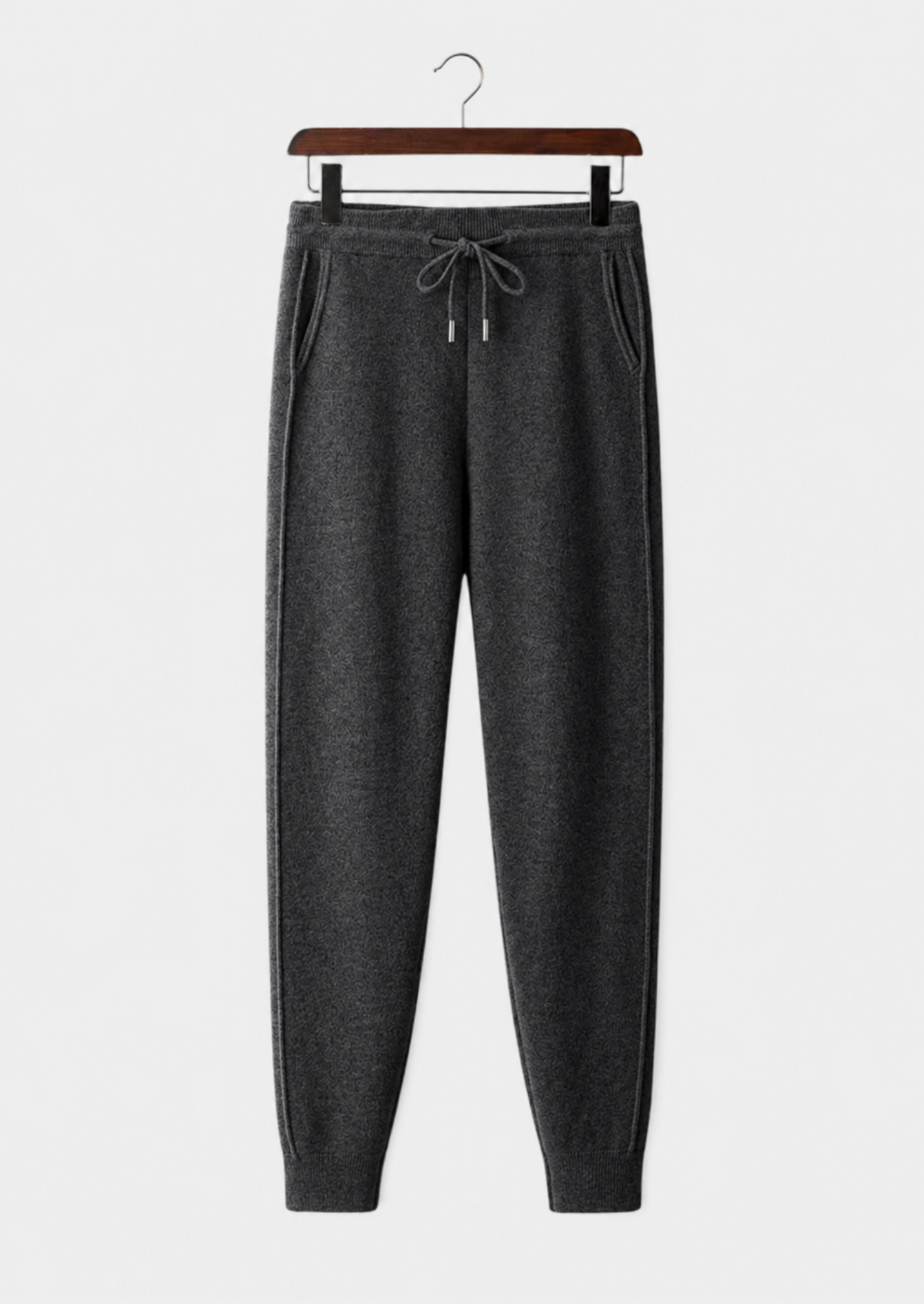 Men’s Ribbed-Waist Jogger Pants with Ankle Cuffs