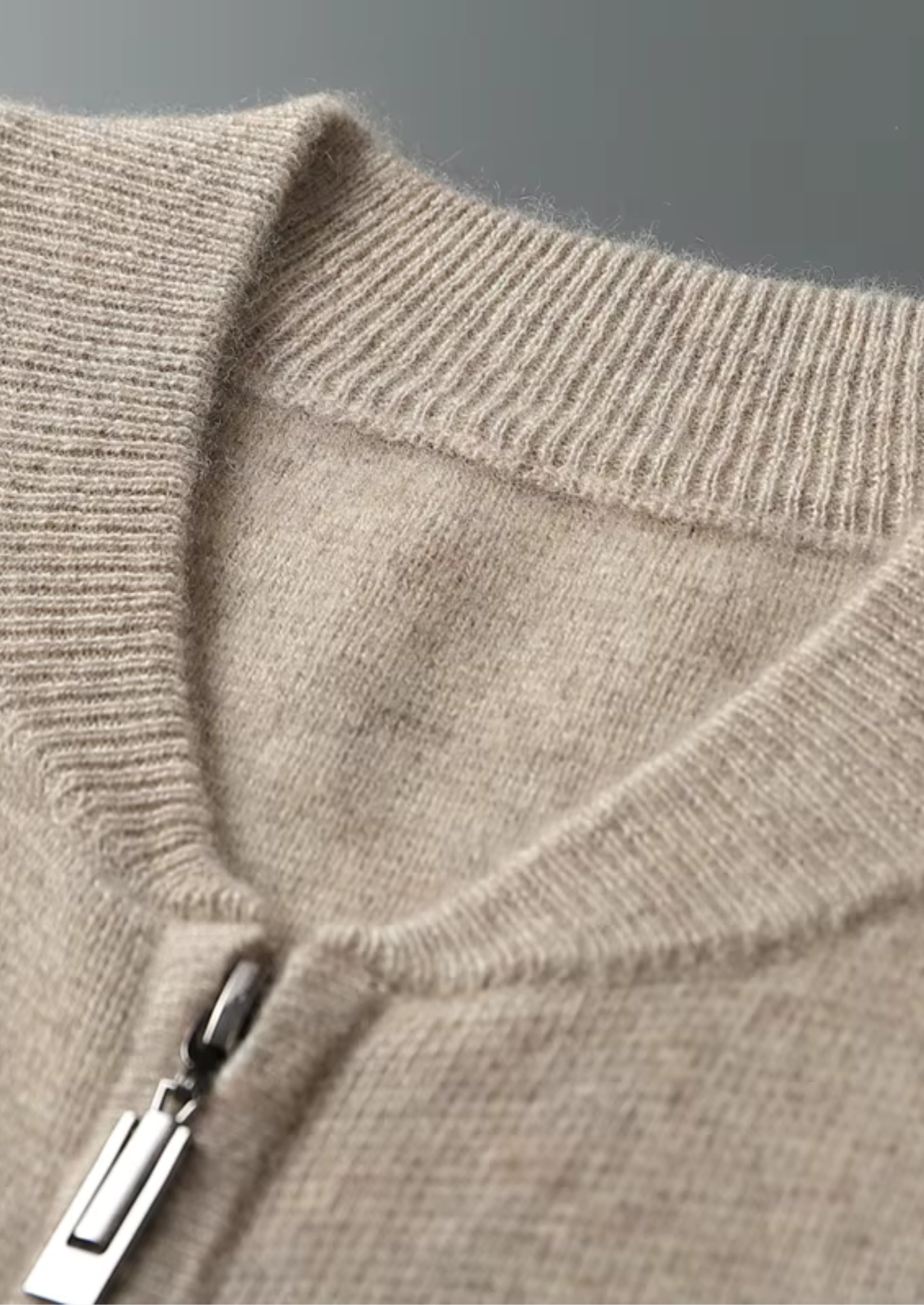 Men’s Ribbed Collar Two-Piece Set with Drawstring Pants