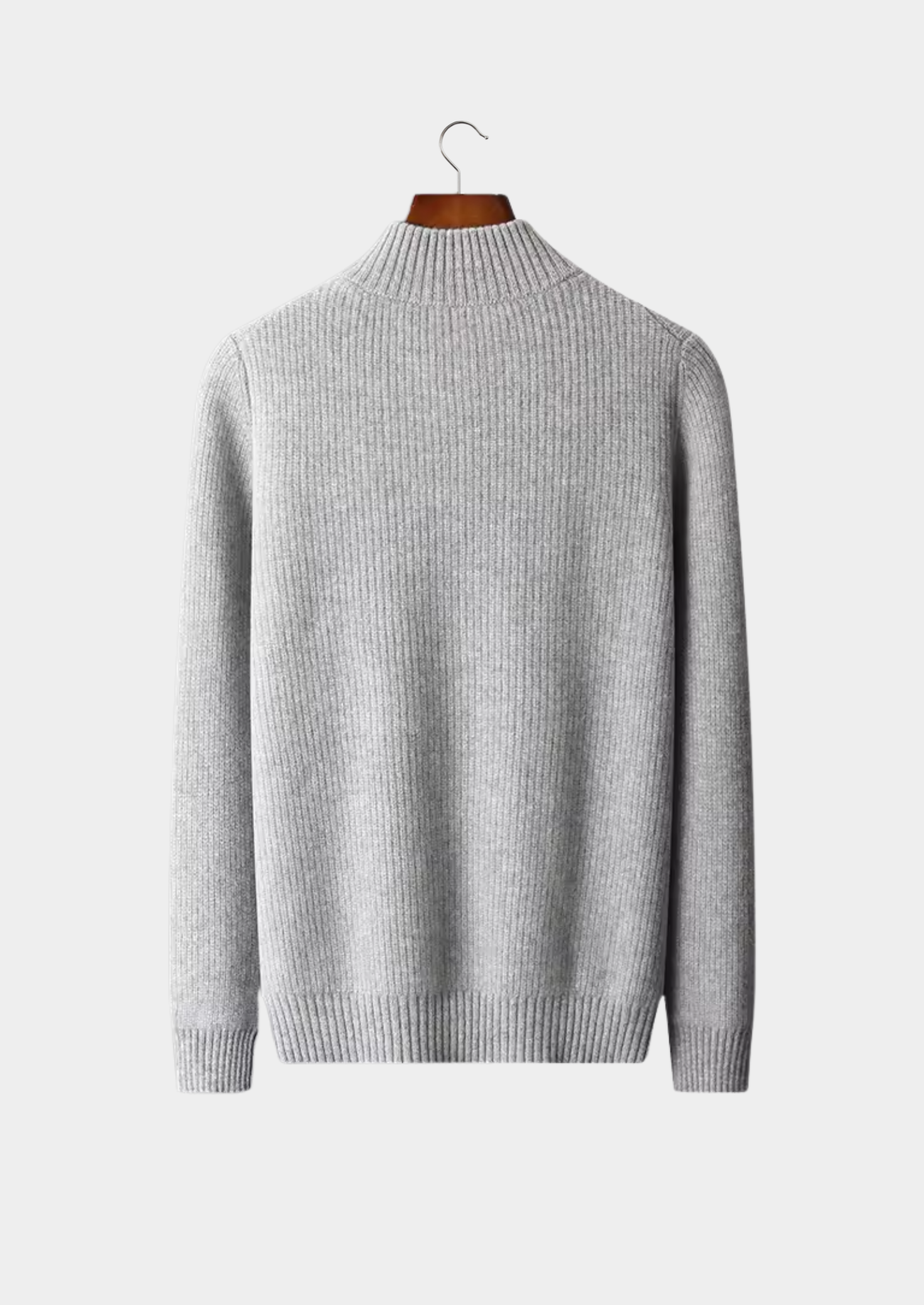 Men’s Ribbed Knit Cardigan with Full-Zip Front