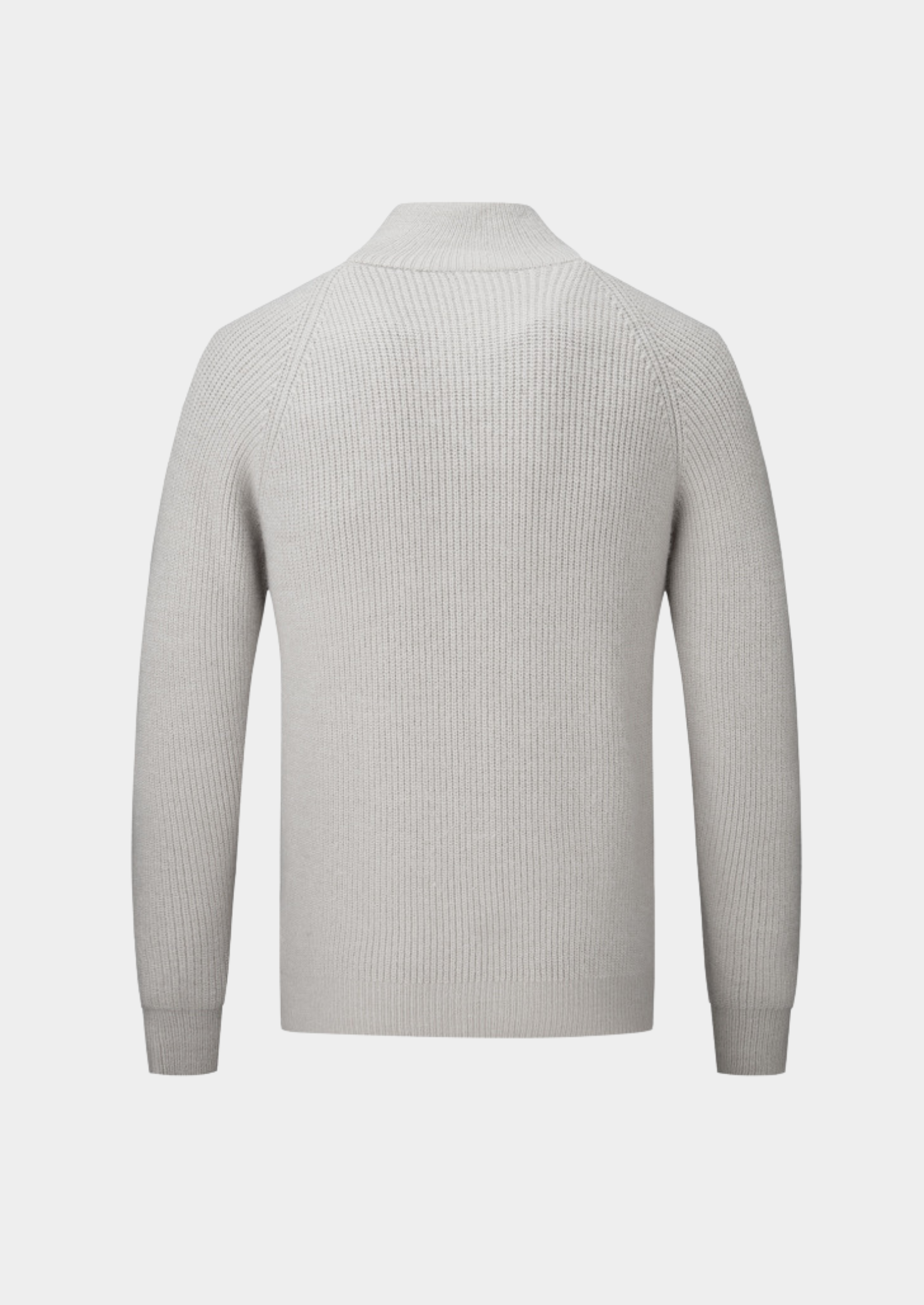 Men’s Ribbed Zip Front Cardigan with Stand Collar