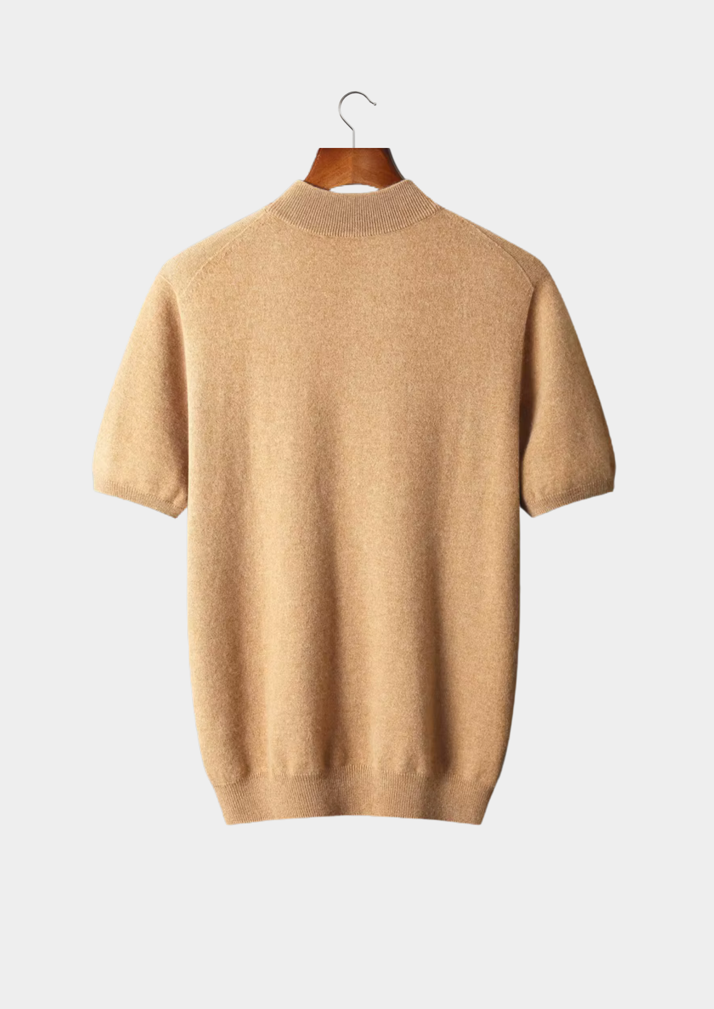 Men’s Short-Sleeve Knit Shirt with Mock Neck